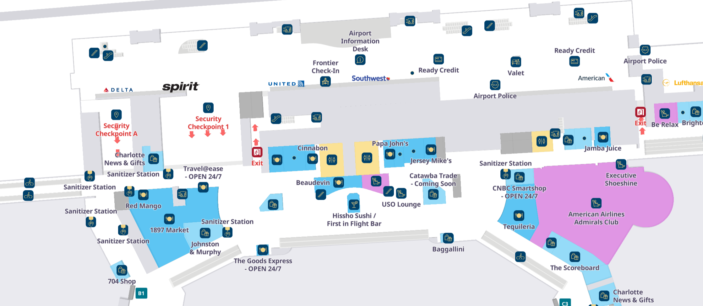Charlotte Douglas International Airport Checkin Charlotte Douglas International Airport Checkin