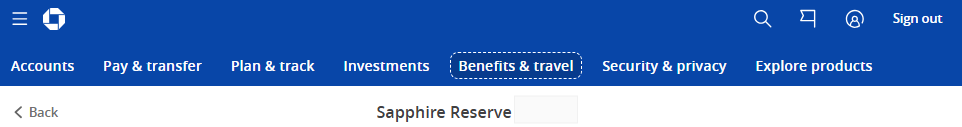 Chase Sapphire Reserve account benefits and travel