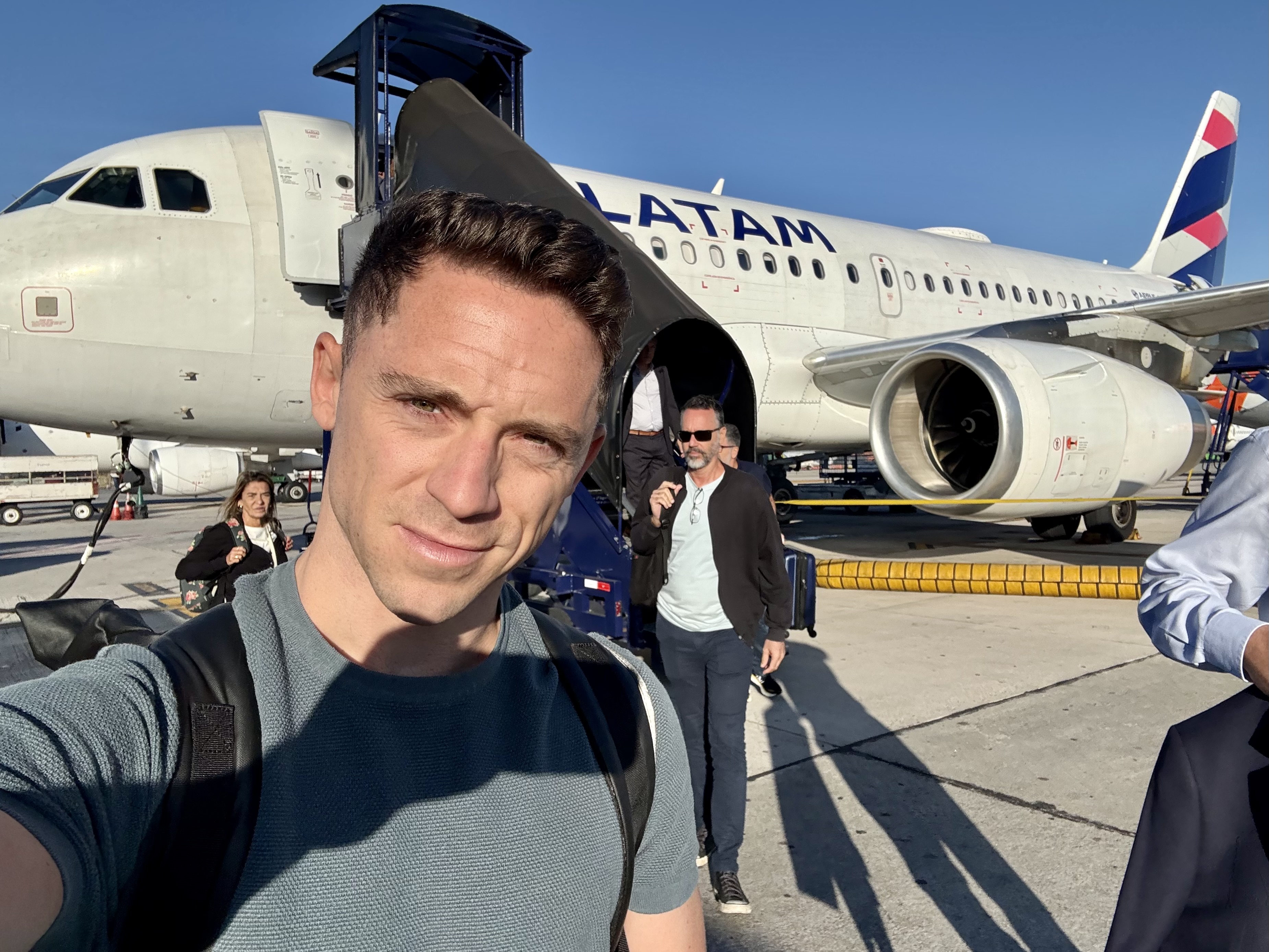 Disembarking a LATAM flight in Sao Paulo Congonhas