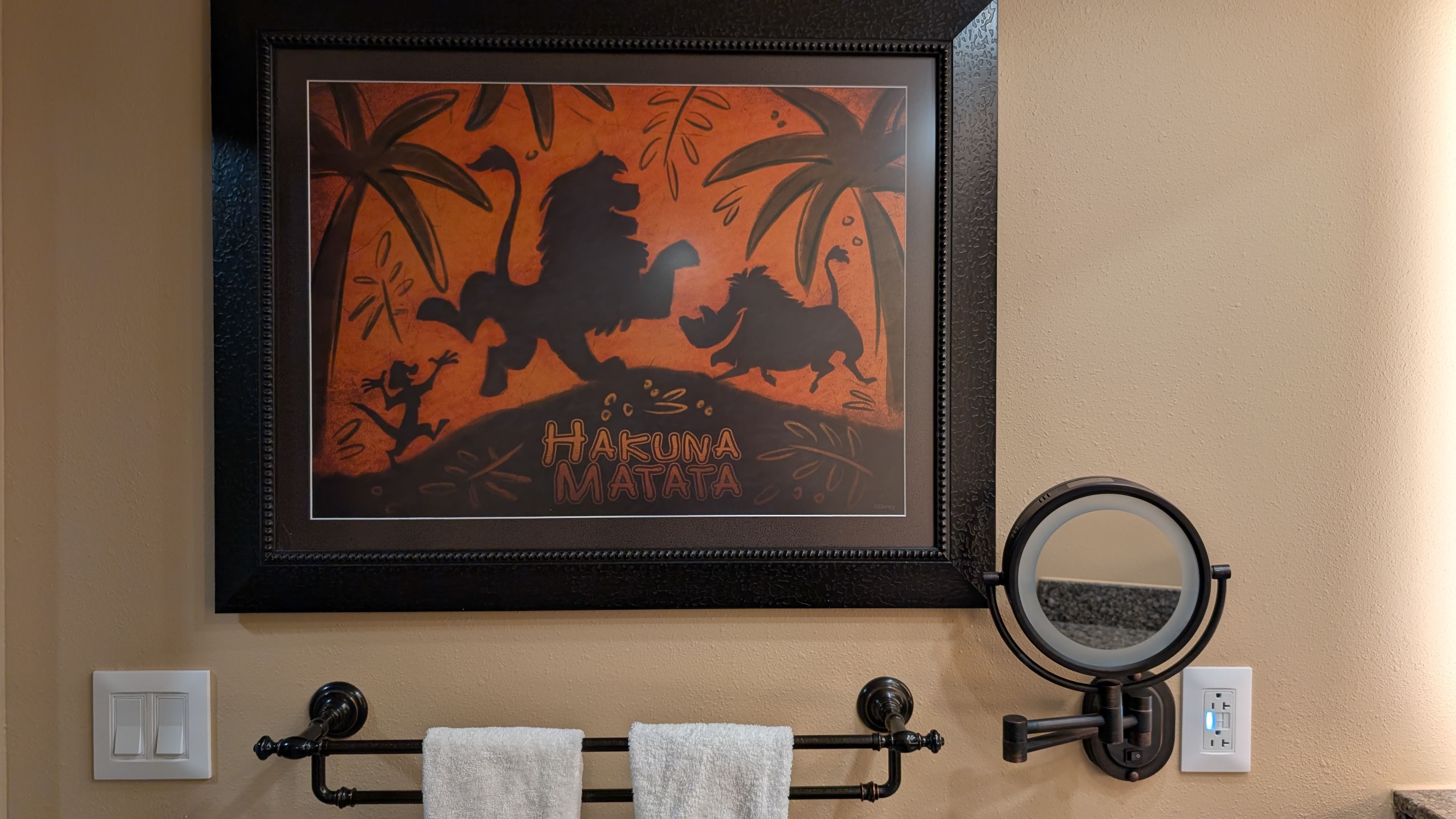 Disneys Animal Kingdom Lodge guest room bathroom art