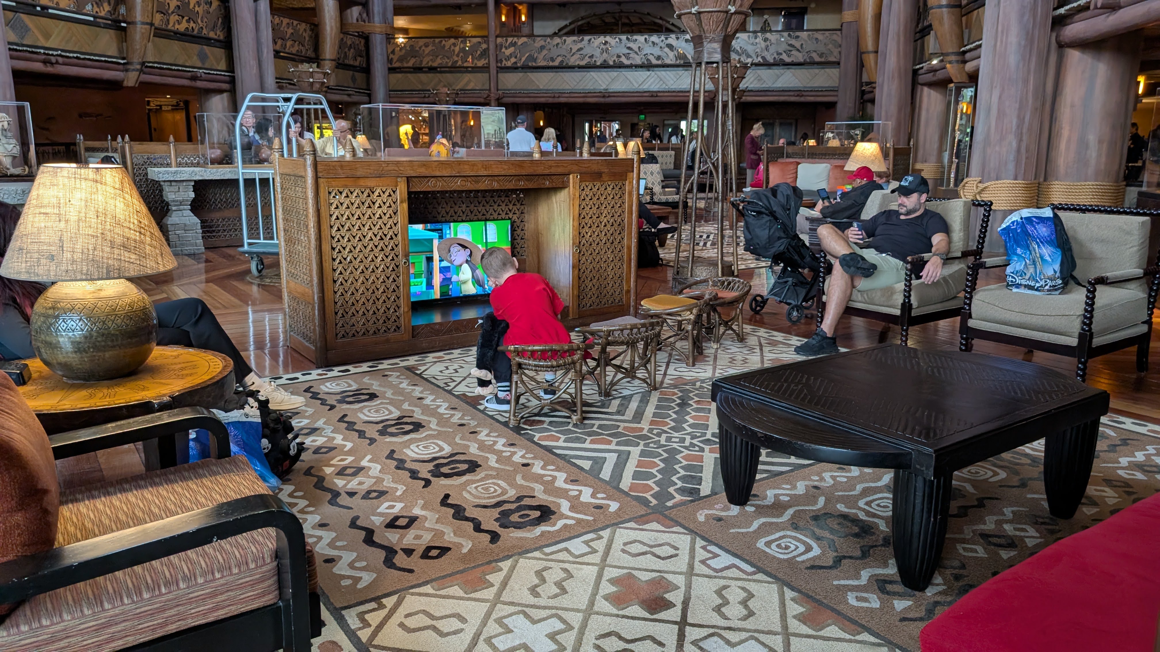 Disneys Animal Kingdom Lodge lobby TV seating