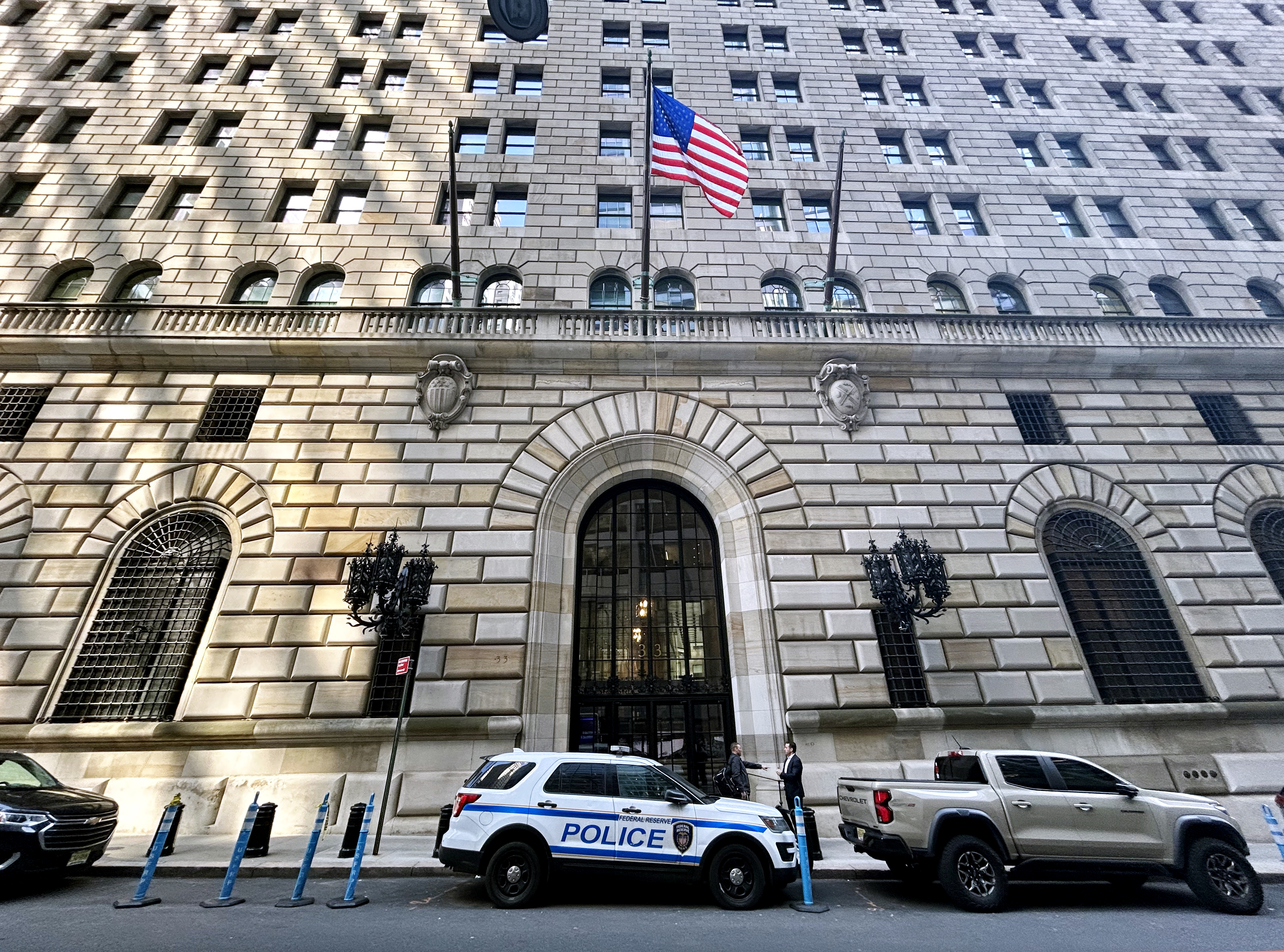 Federal Reserve of New York entrance Federal Reserve of New York entrance