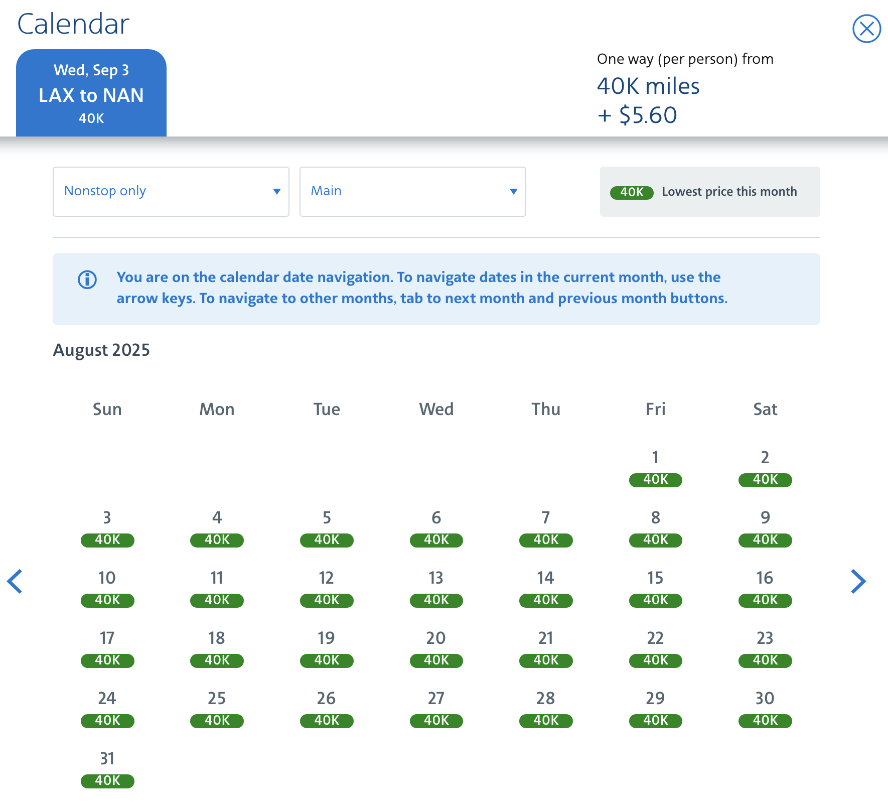 Fiji Award Availability AA Eco Fiji Award Availability AA Economy