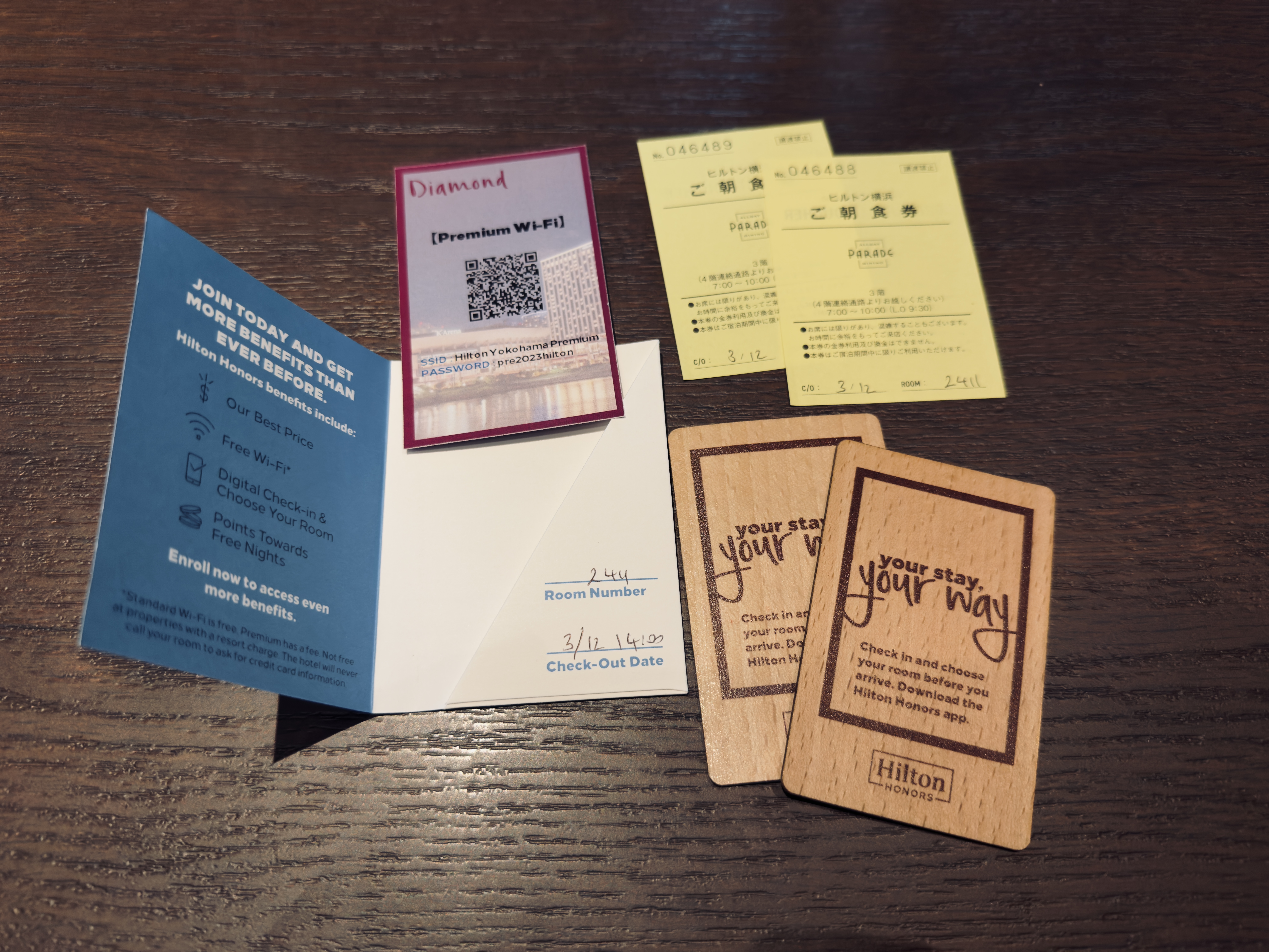 Hilton Yokohama check in items