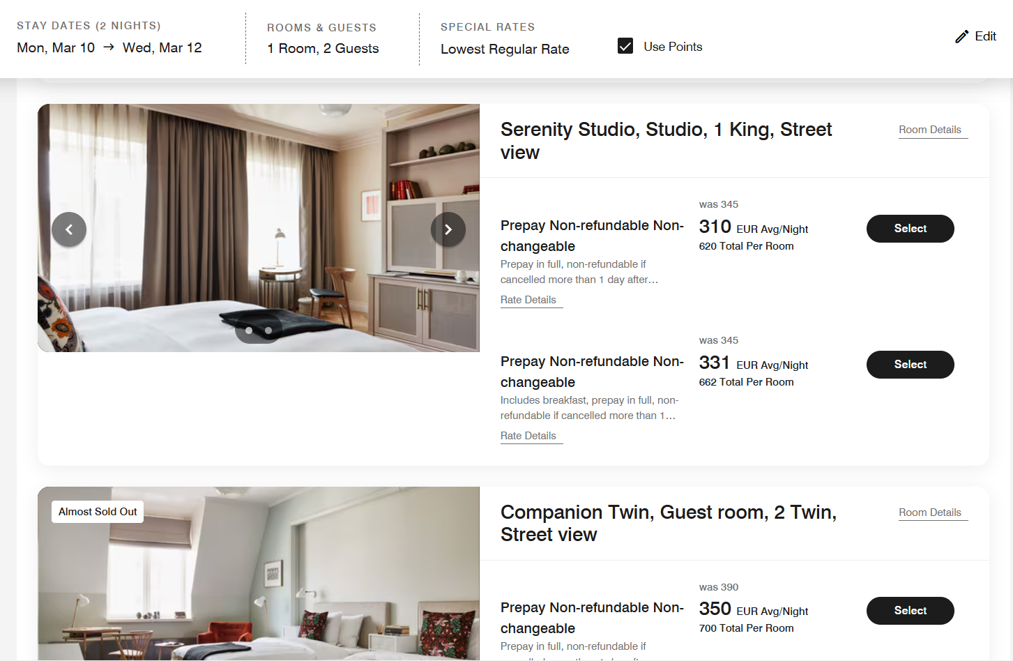Hotel St George cash rates Hotel St George cash rates