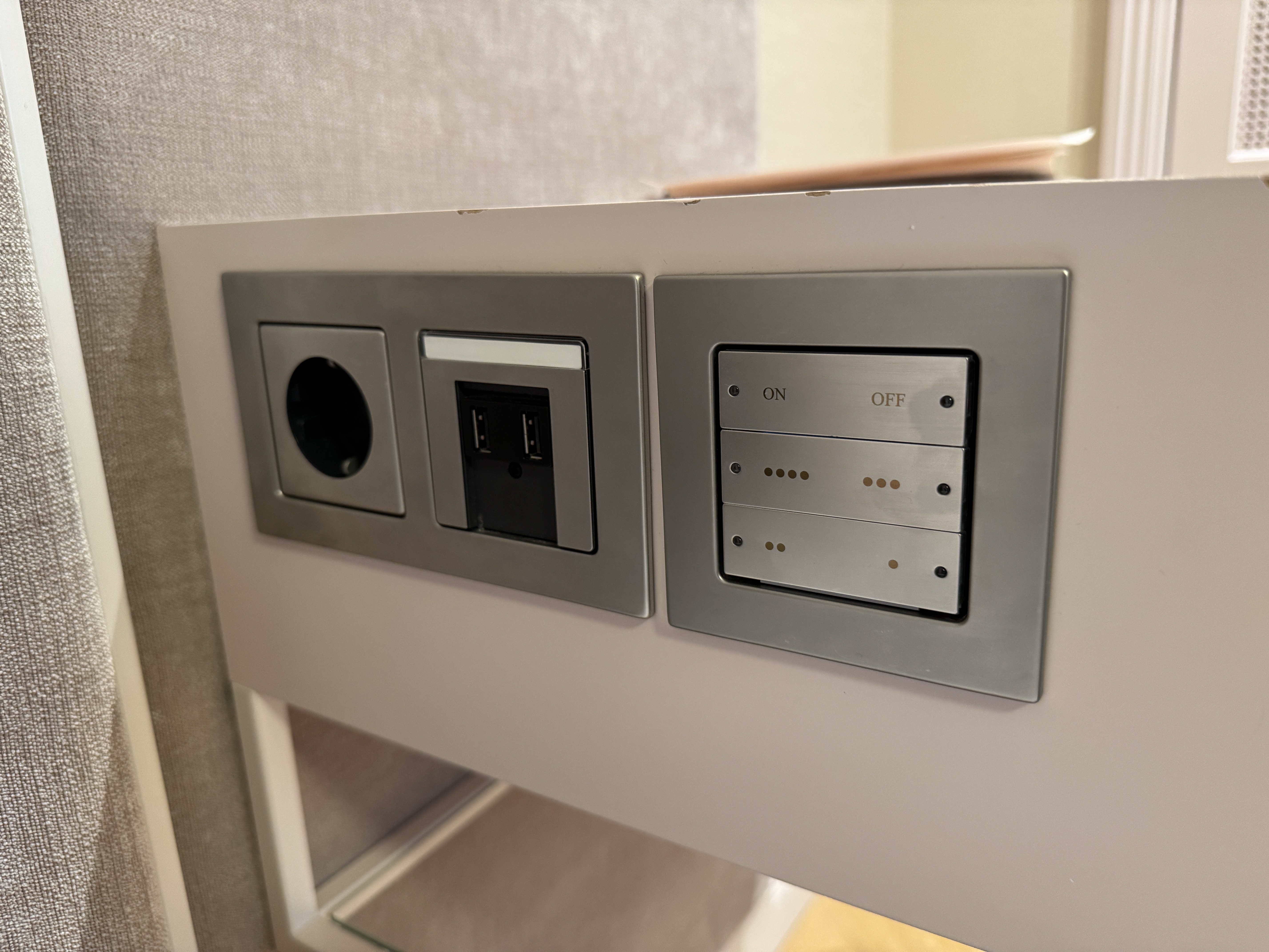 Hotel St George lights on nightstand Hotel St George lights on nightstand