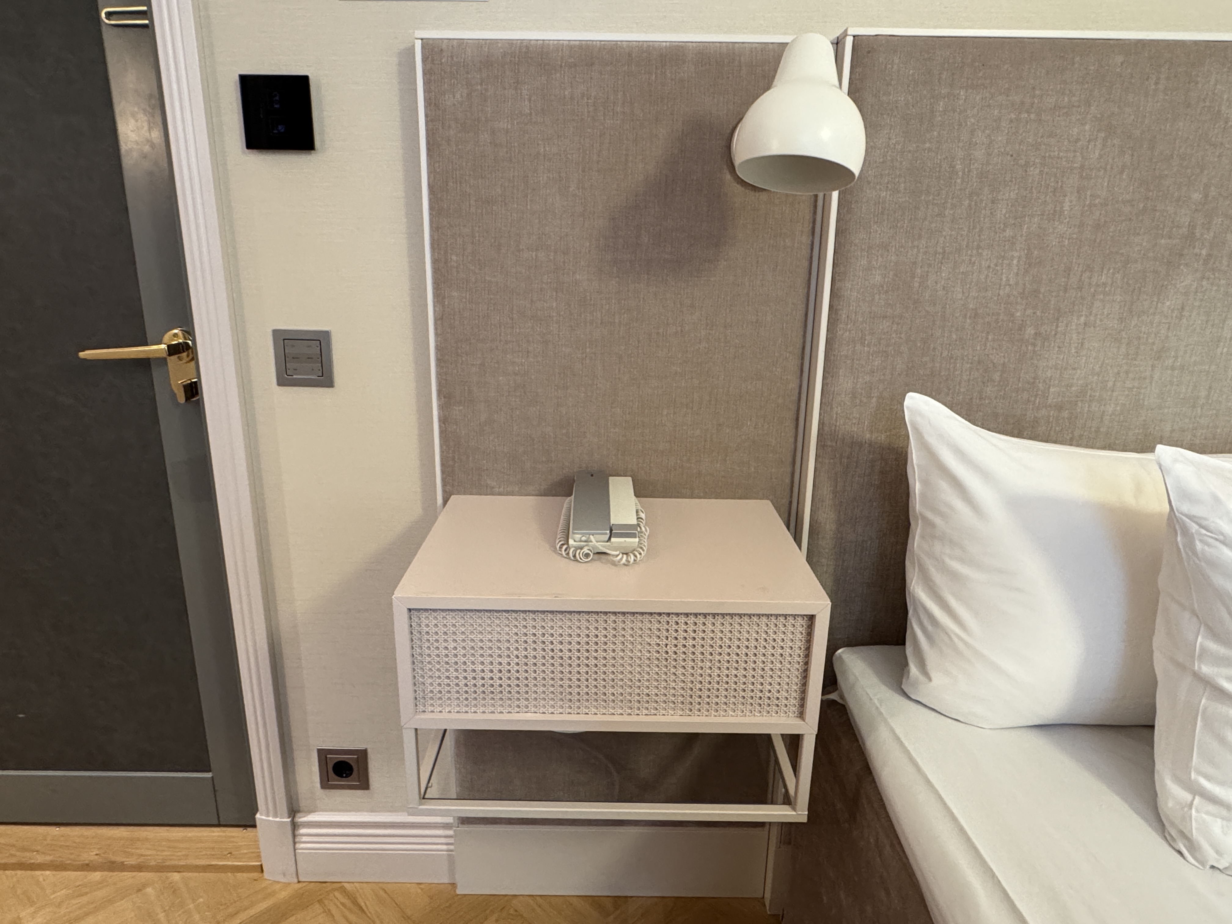 Hotel St George nightstand on right Hotel St George nightstand on right