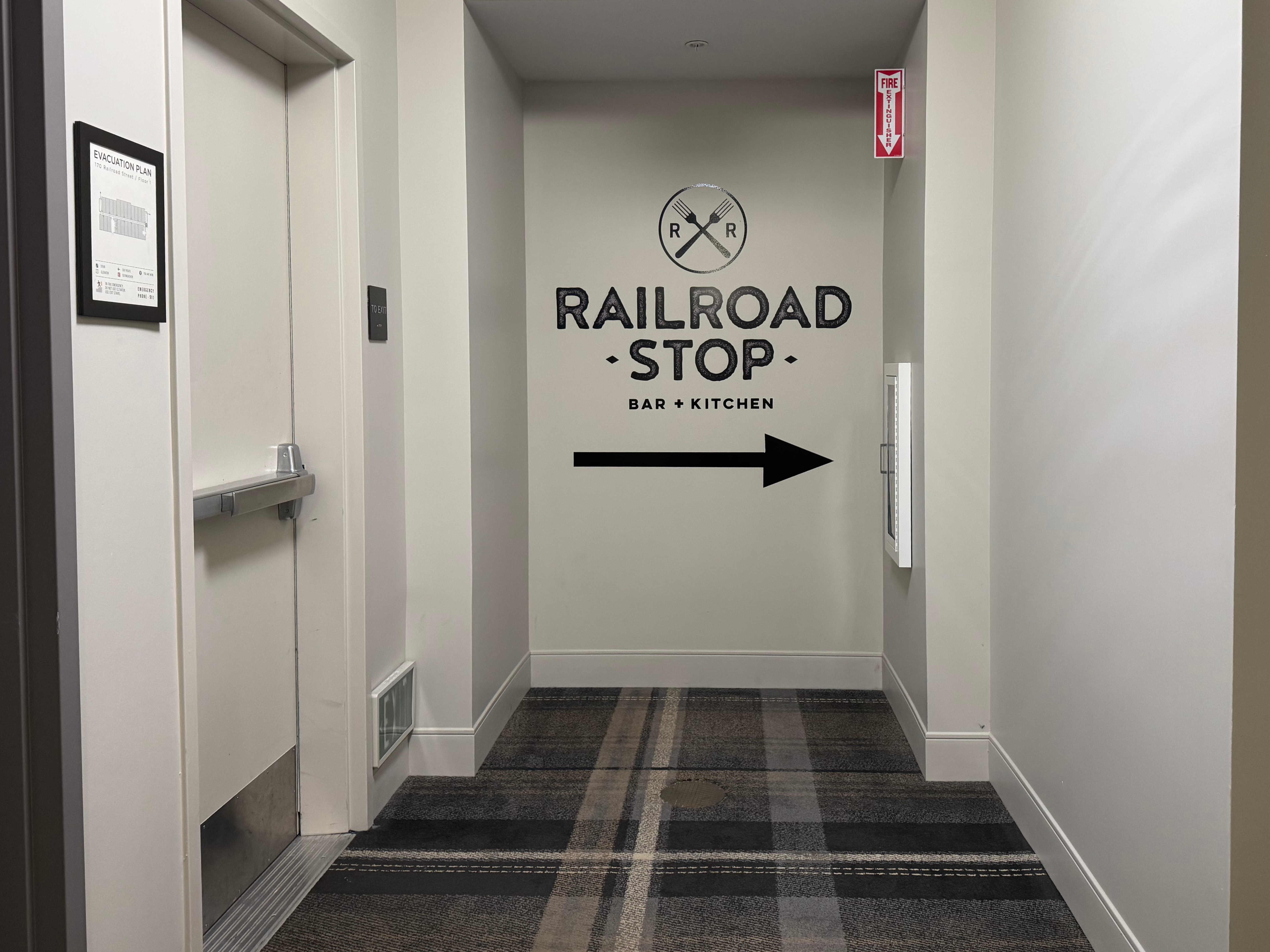 Hyatt Regency Sonoma Wine Country Sonoma Suite Railroad Stop hallway sign