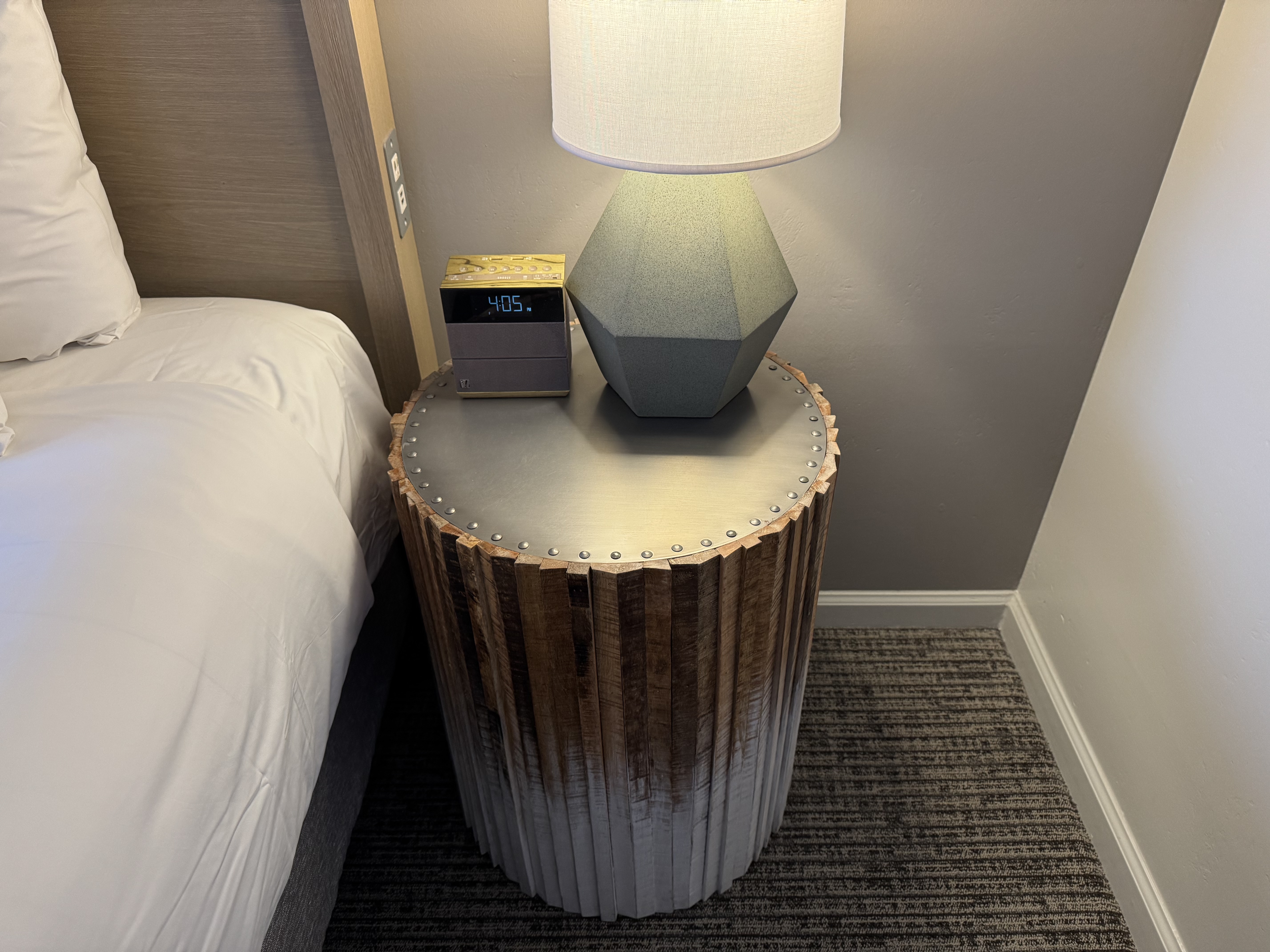 Hyatt Regency Sonoma Wine Country Sonoma Suite bedroom circular nightstand