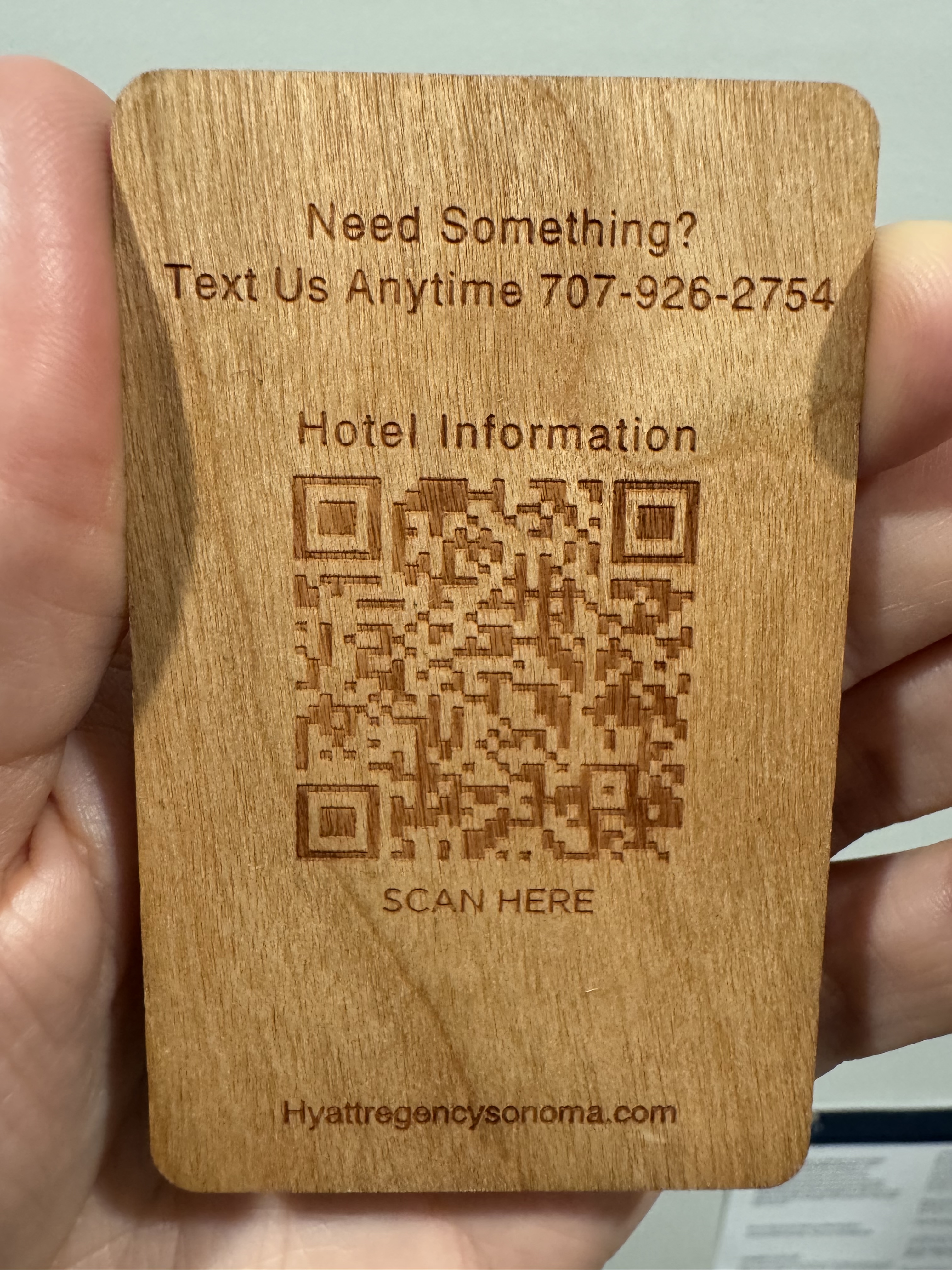 Hyatt Regency Sonoma Wine Country key QR code