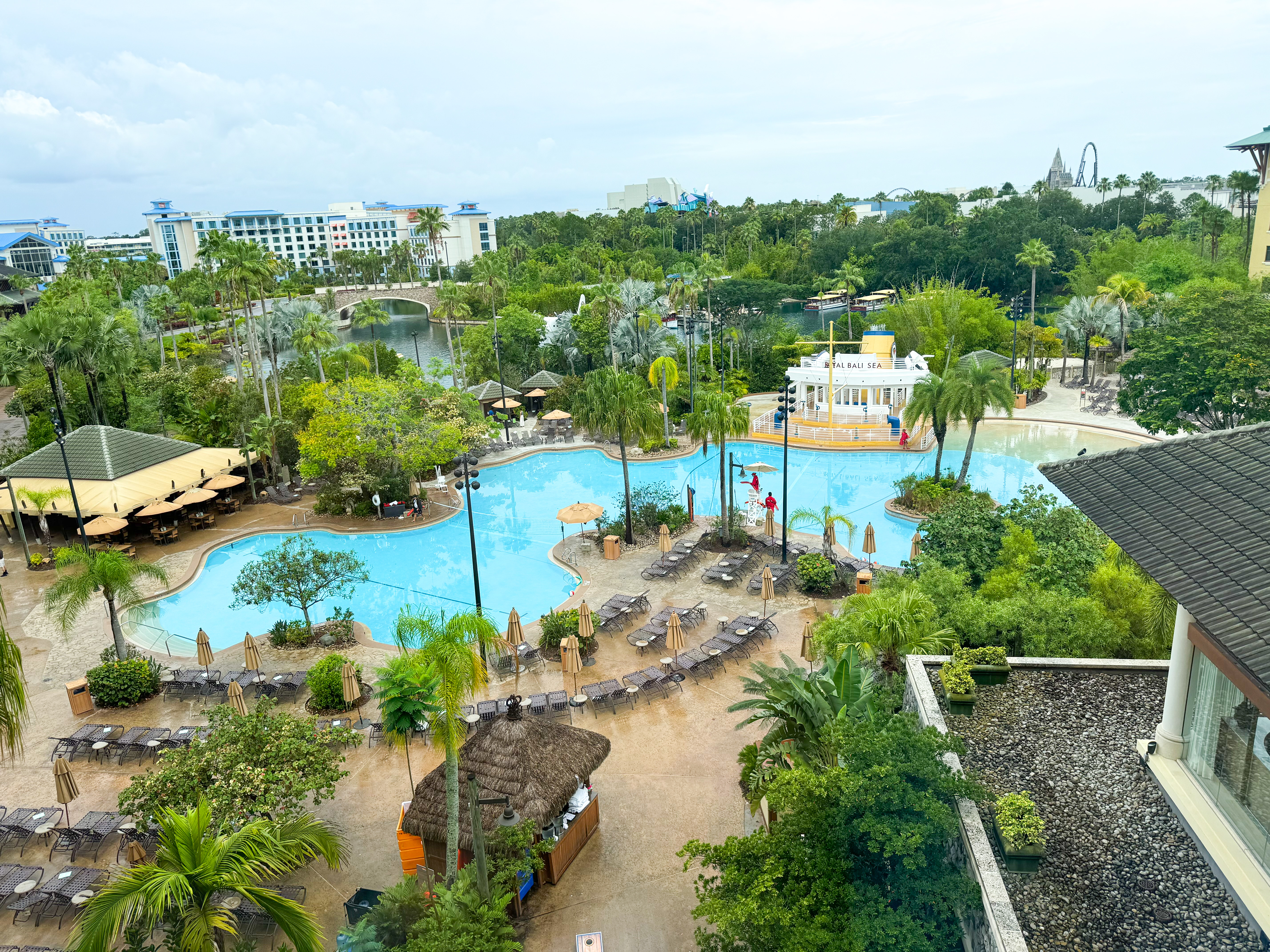 Loews Royal Pacific Hotel Universal Orlando pool view from room Loews Royal Pacific Hotel Universal Orlando pool view from room