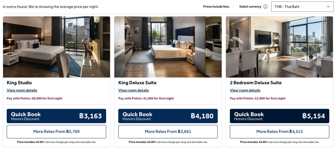 Metropolis Suites Bangkok Hilton Award Pricing