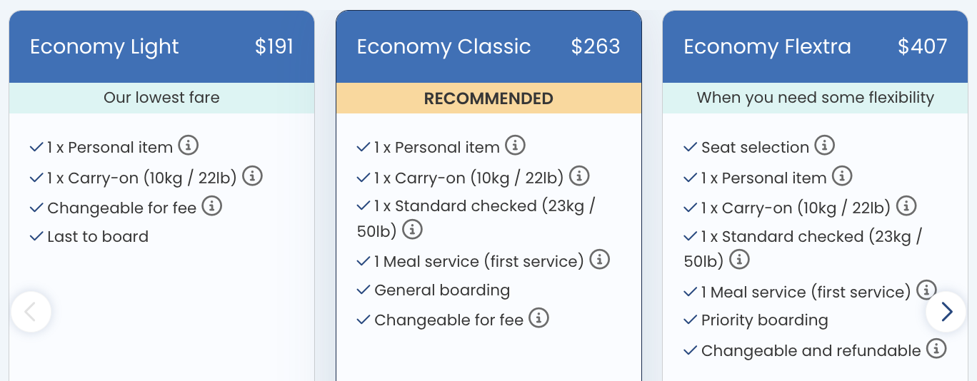Norse economy fare packages Norse economy fare packages