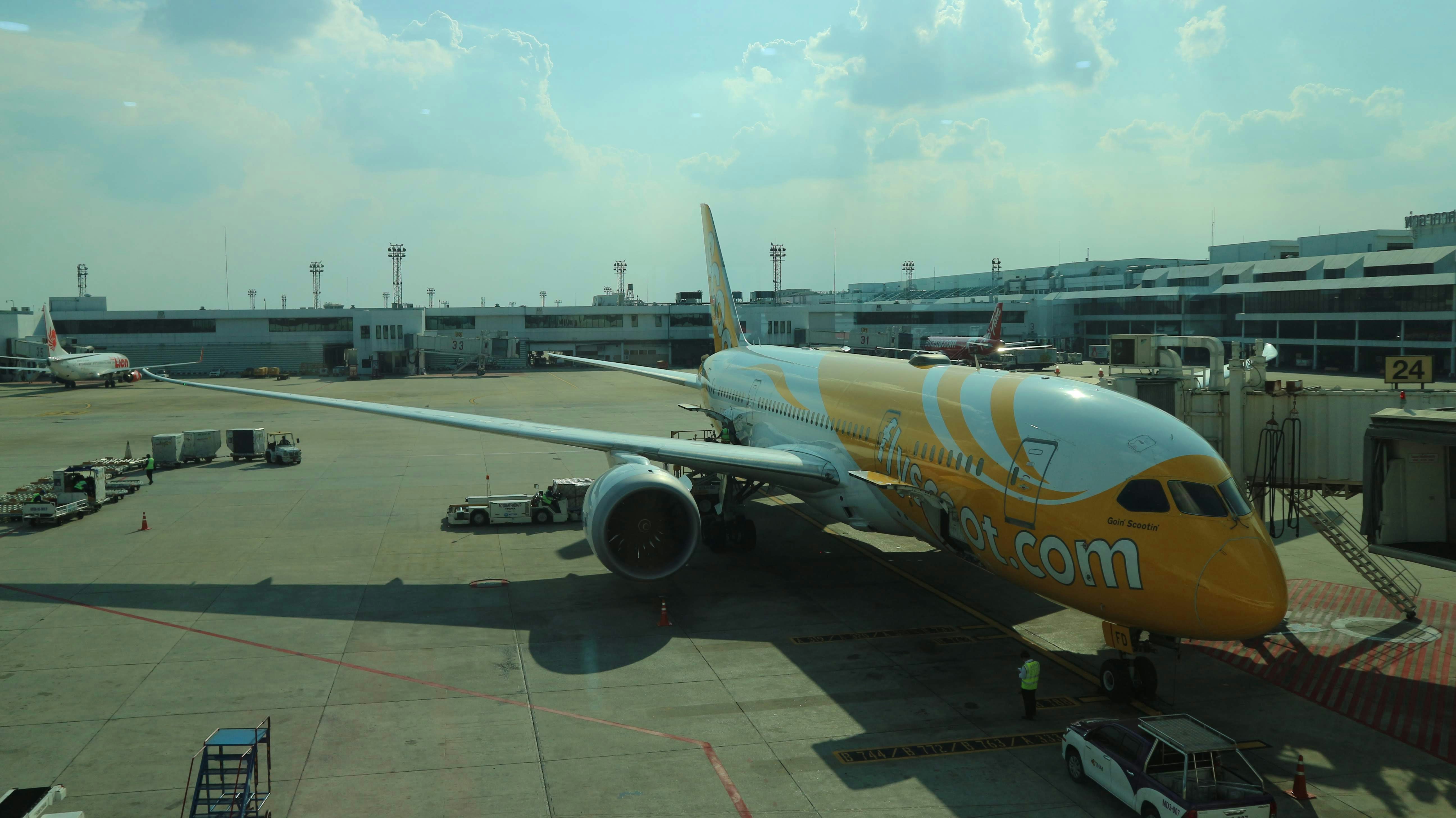 Scoot plane at Bangkok DMK airport Scoot plane at Bangkok DMK airport