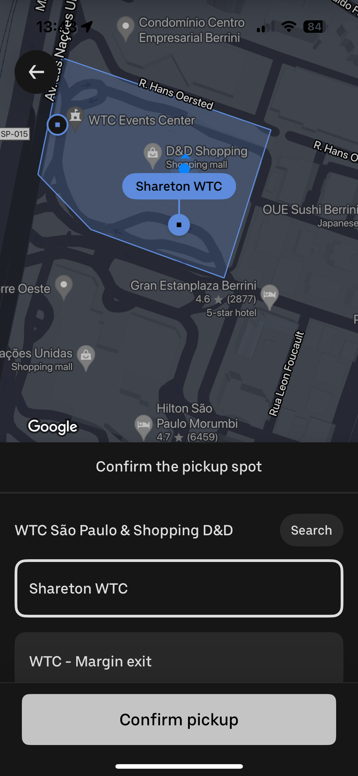 Sheraton Sao Paulo WTC Hotel Uber info Sheraton Sao Paulo WTC Hotel Uber info