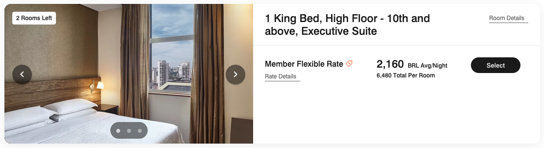 Sheraton Sao Paulo WTC Hotel executive suite cash rate Sheraton Sao Paulo WTC Hotel executive suite cash rate