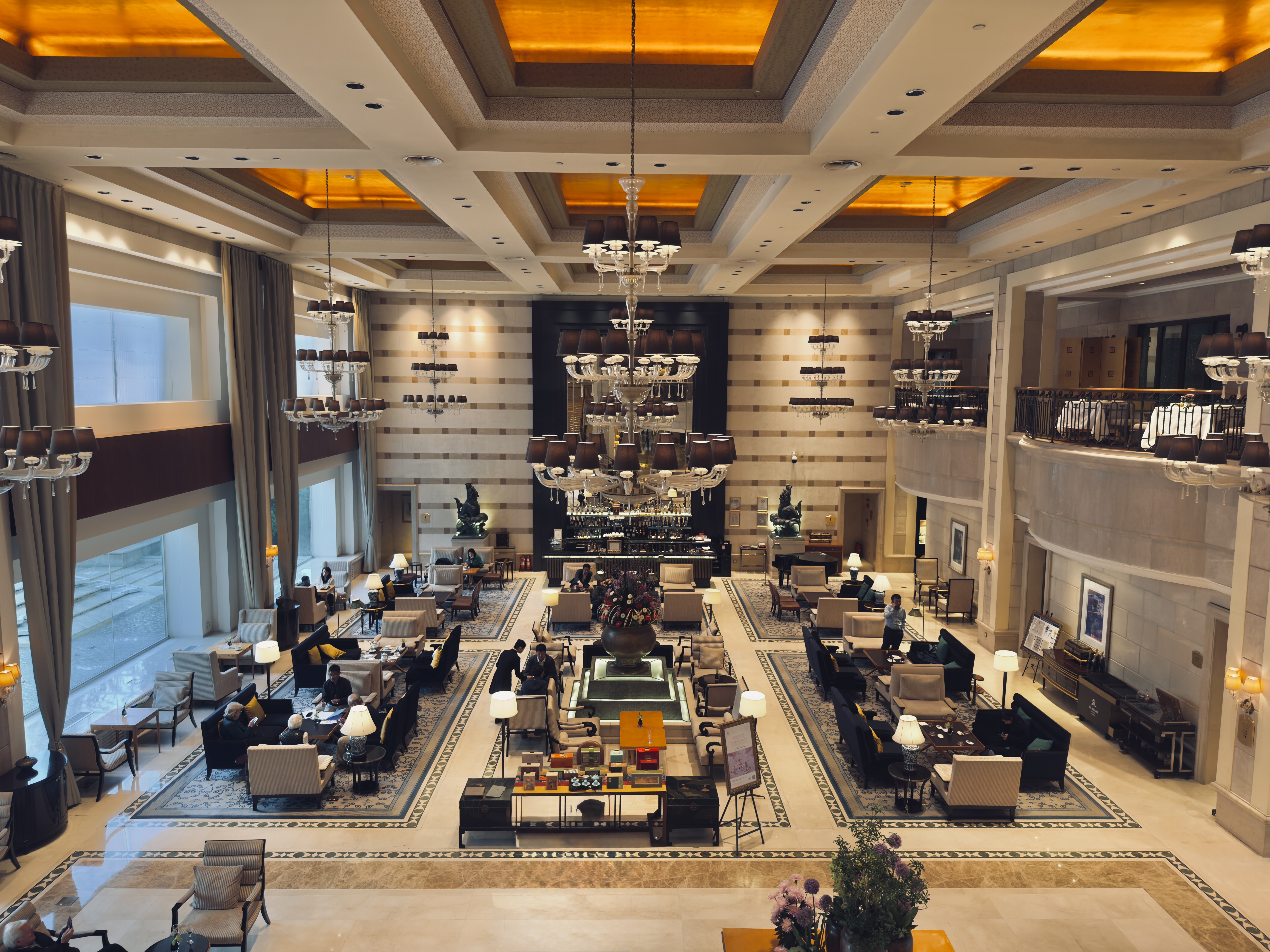 The St. Regis Beijing Lobby lounge from above