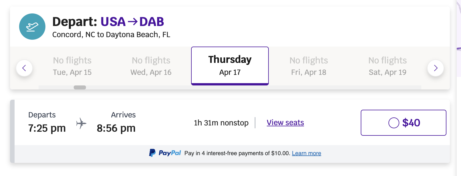 USA to DAB Avelo Airlines flights from USA to DAB
