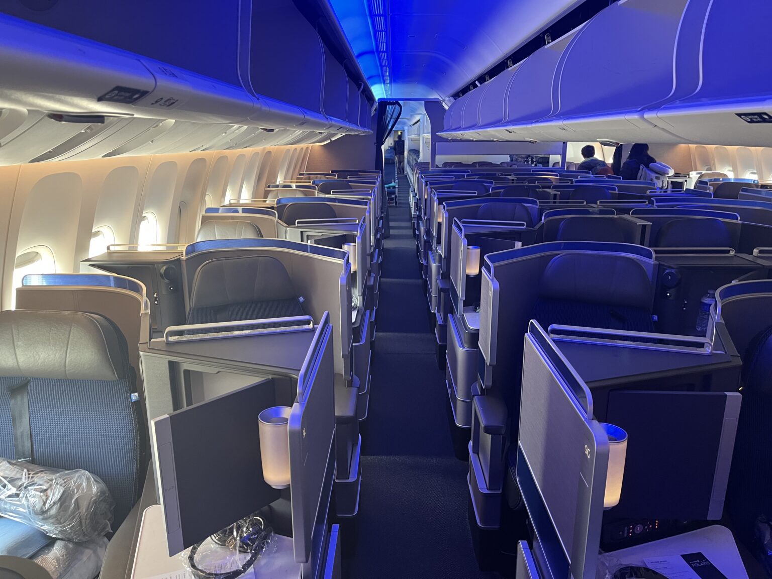 United Polaris B777 300ER business class cabin