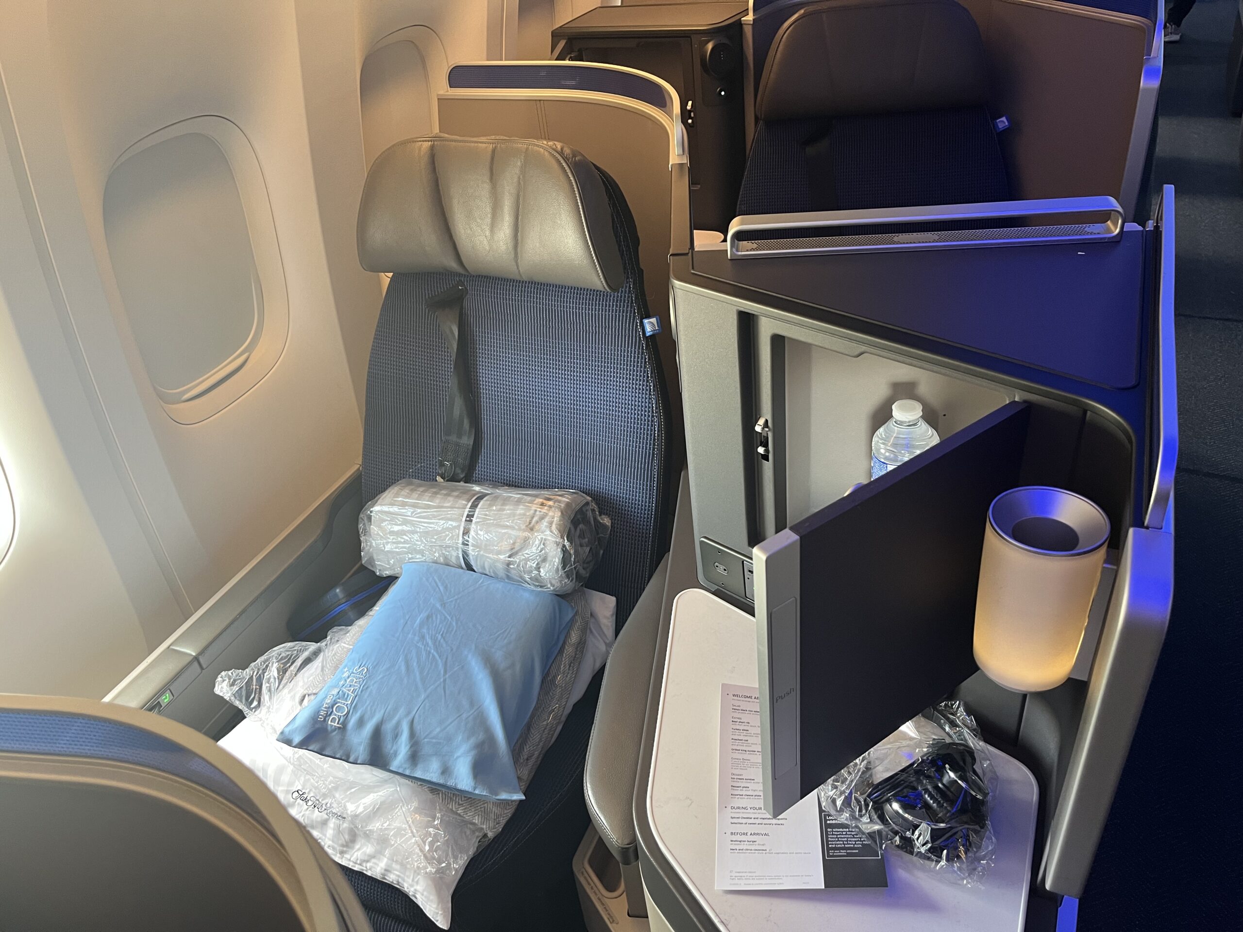 United Polaris B777 300ER business class window seat