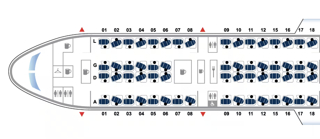 United seat map B777 300ER Polaris