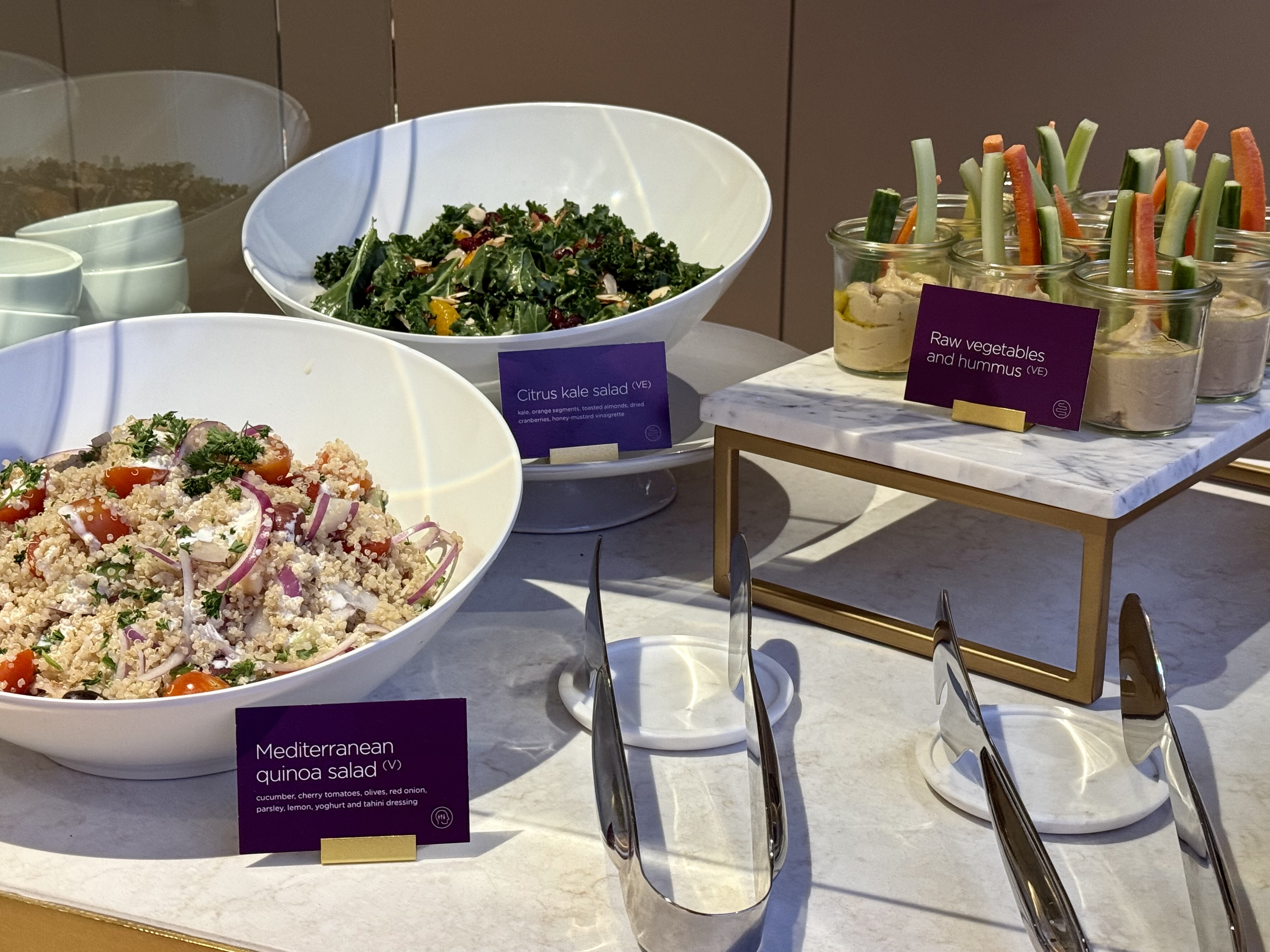 Virgin Atlantic Clubhouse LAX FnB deli salads and healthy snacks