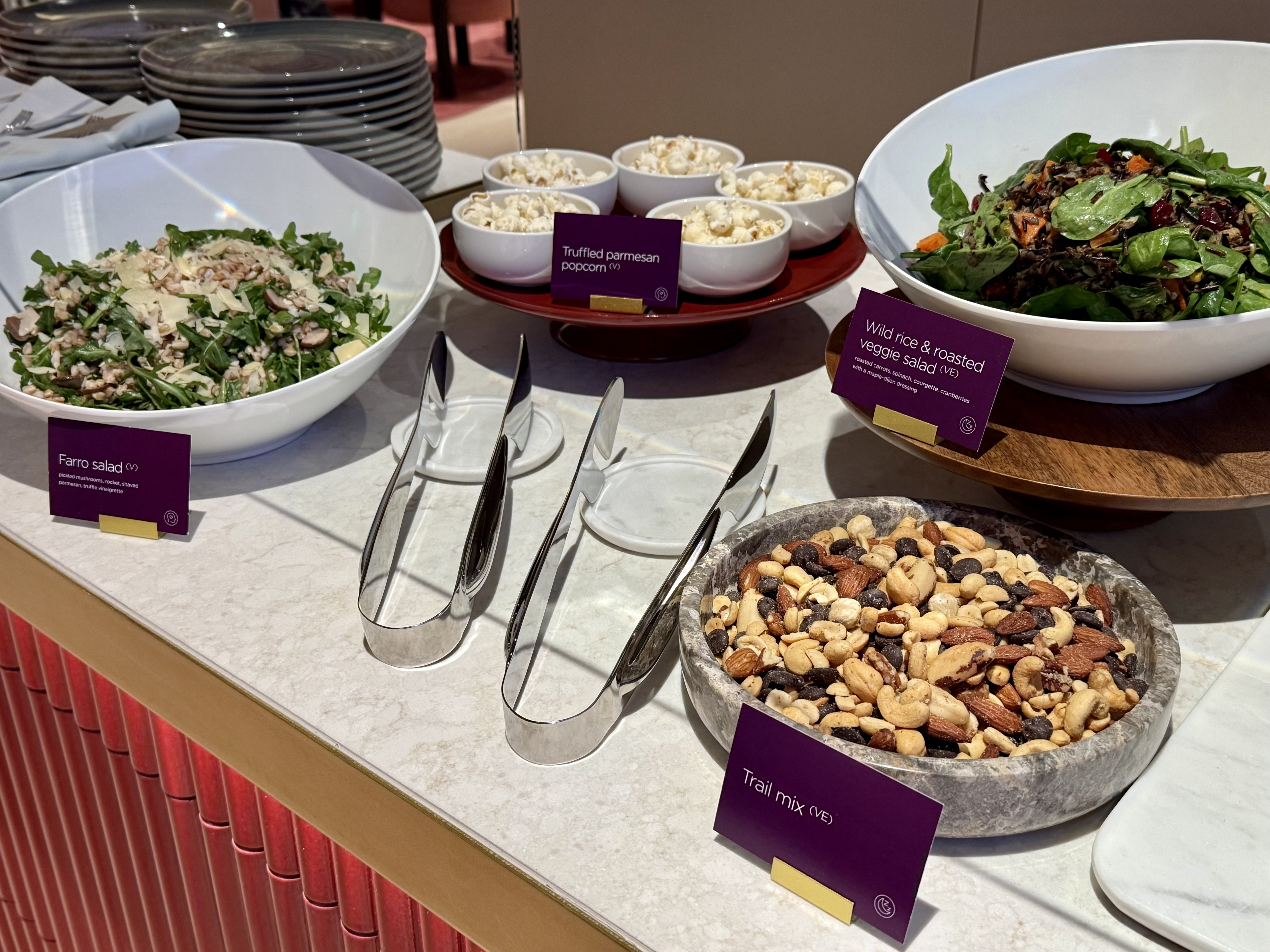 Virgin Atlantic Clubhouse LAX FnB deli salads and nuts Virgin Atlantic Clubhouse LAX FnB deli salads and nuts