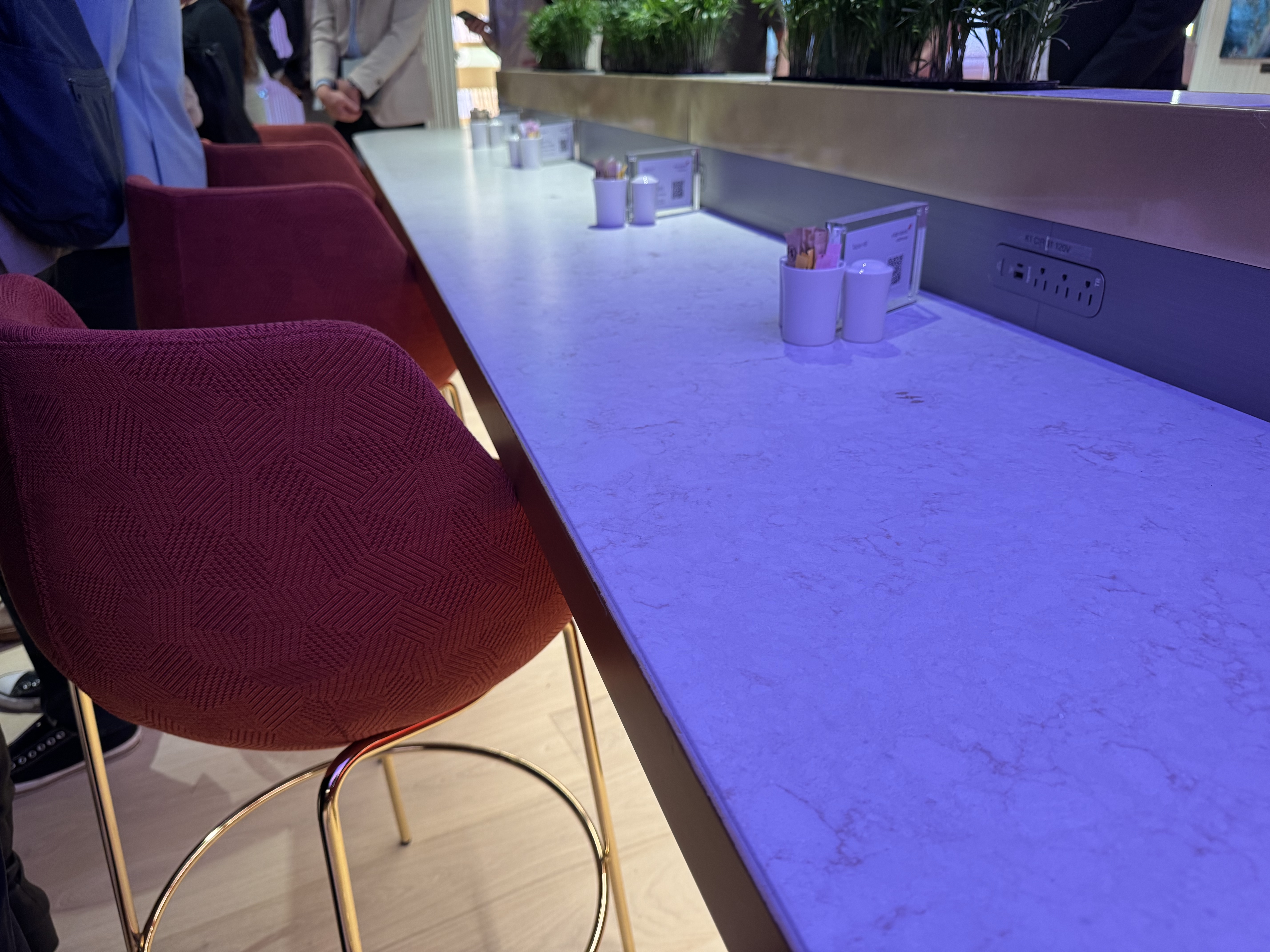 Virgin Atlantic Clubhouse LAX bar seating Virgin Atlantic Clubhouse LAX bar seating