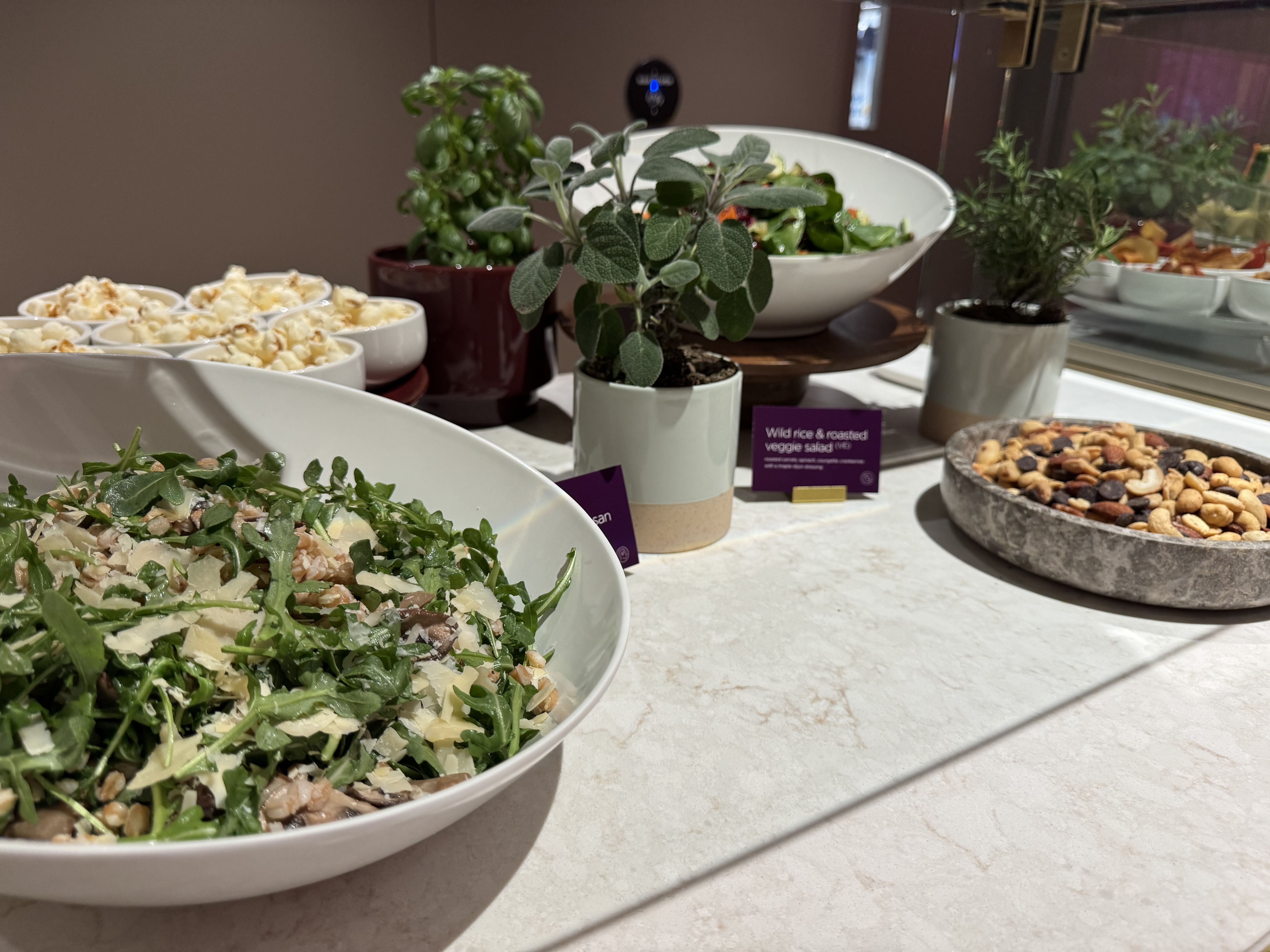 Virgin Atlantic Clubhouse LAX brasserie salads Virgin Atlantic Clubhouse LAX brasserie salads