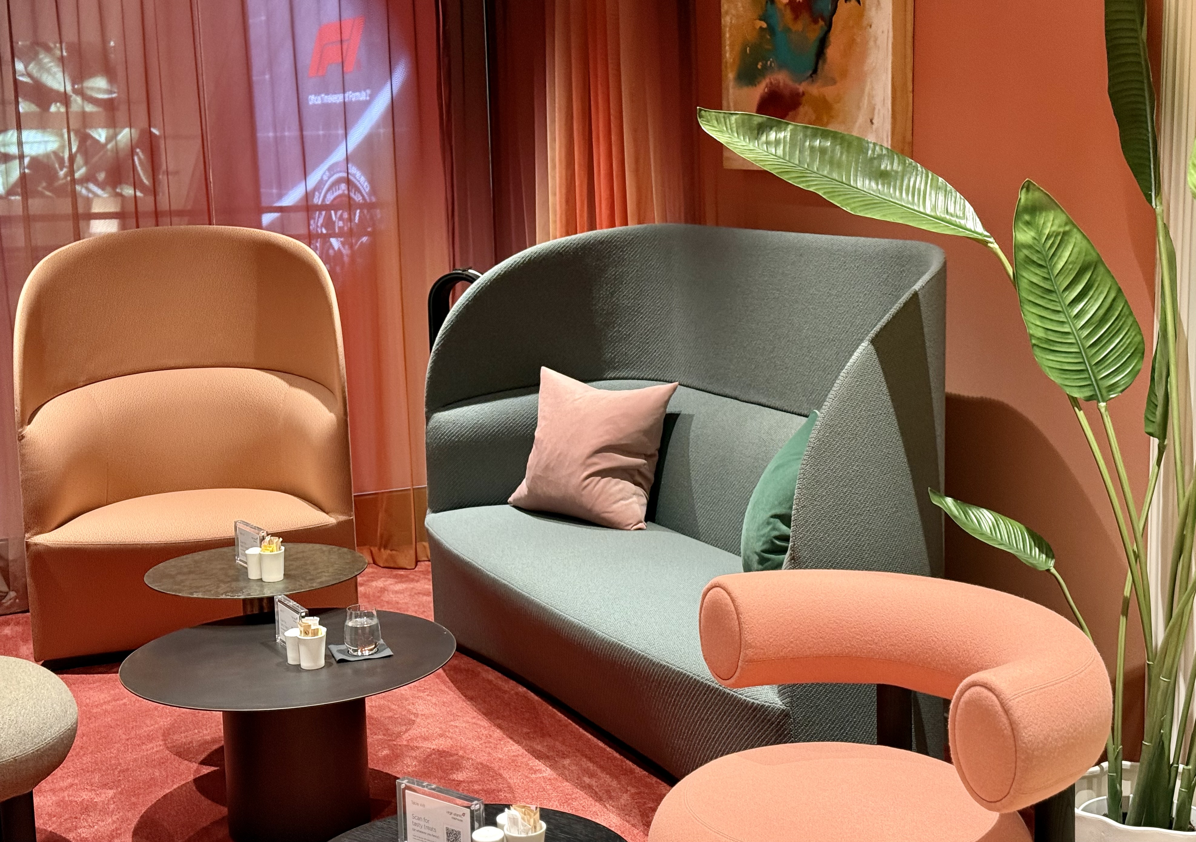 Virgin Atlantic Clubhouse LAX cosy seating