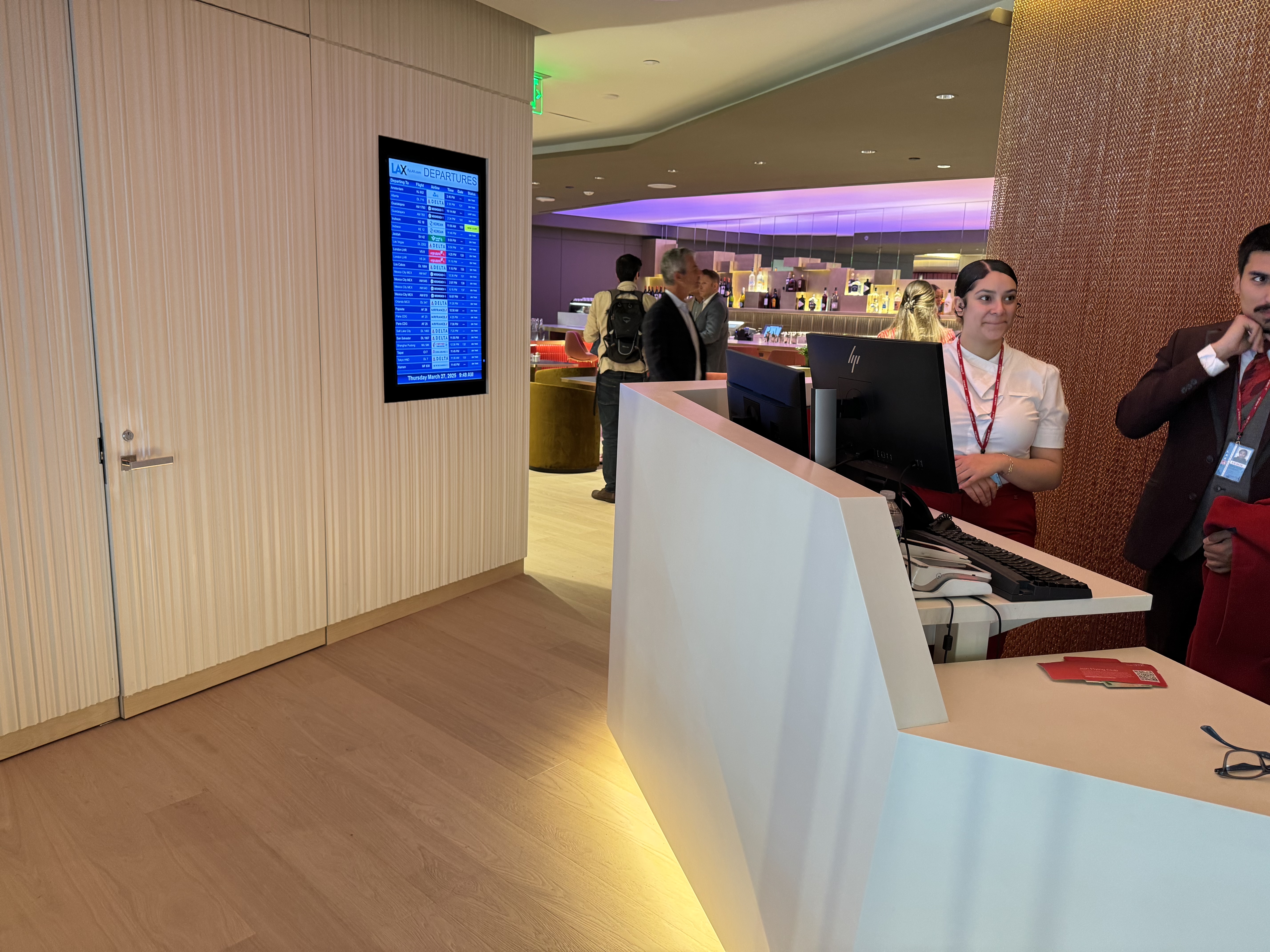 Virgin Atlantic Clubhouse LAX reception Virgin Atlantic Clubhouse LAX reception