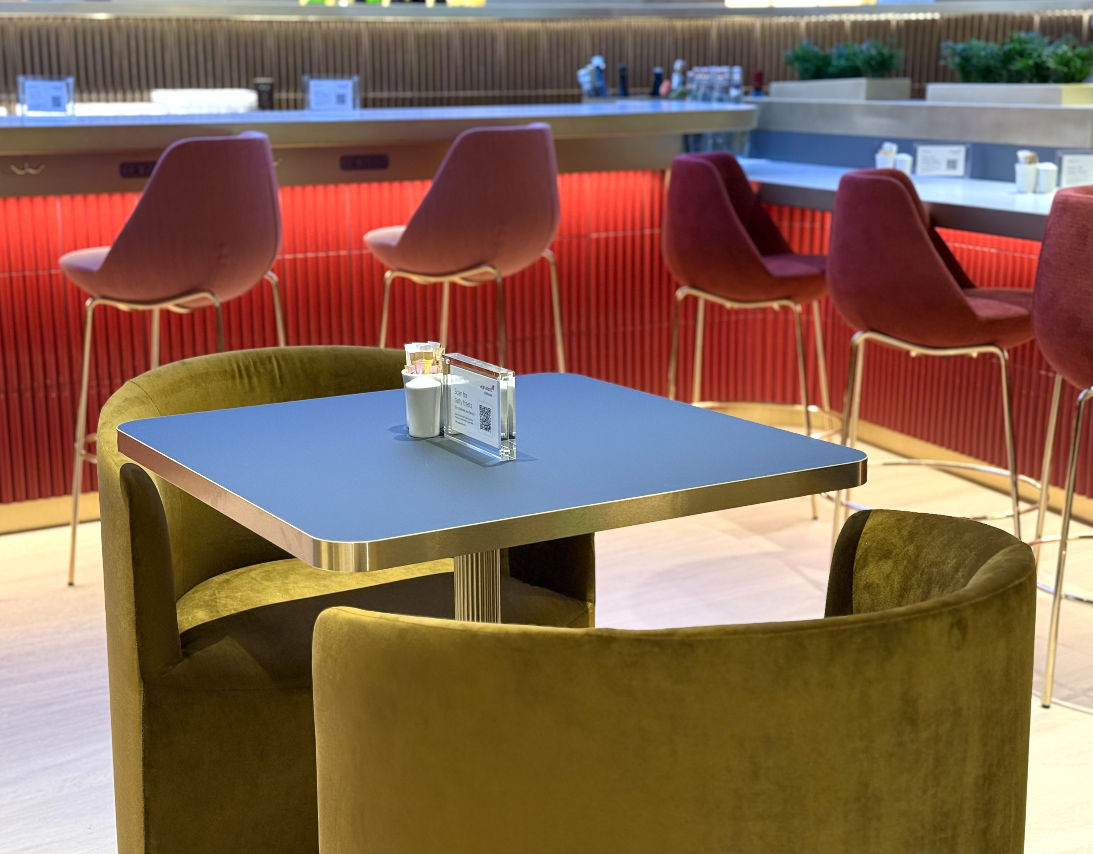 Virgin Atlantic Clubhouse LAX restaurant style seating