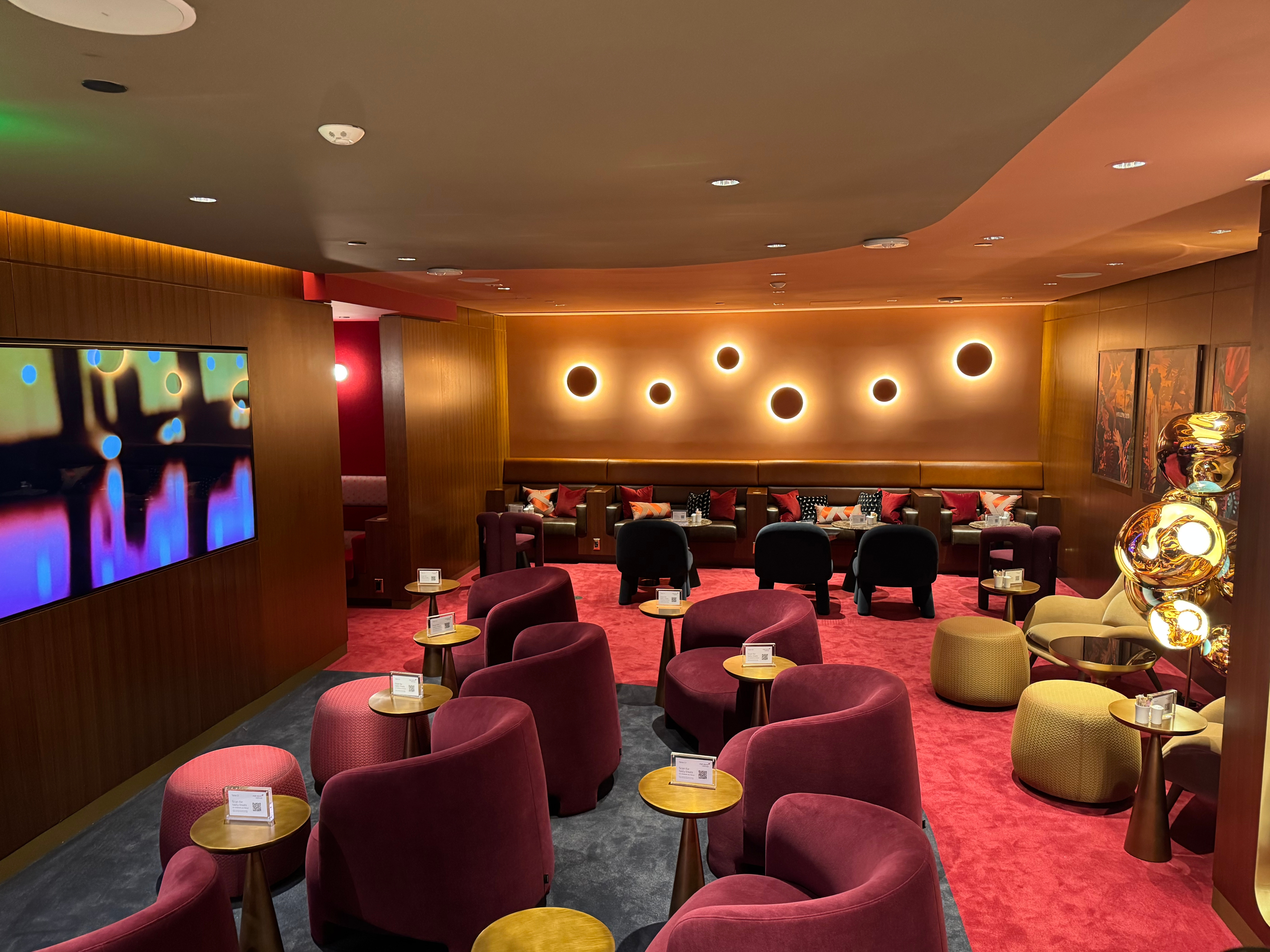 Virgin Atlantic Clubhouse LAX ruby room Virgin Atlantic Clubhouse LAX ruby room