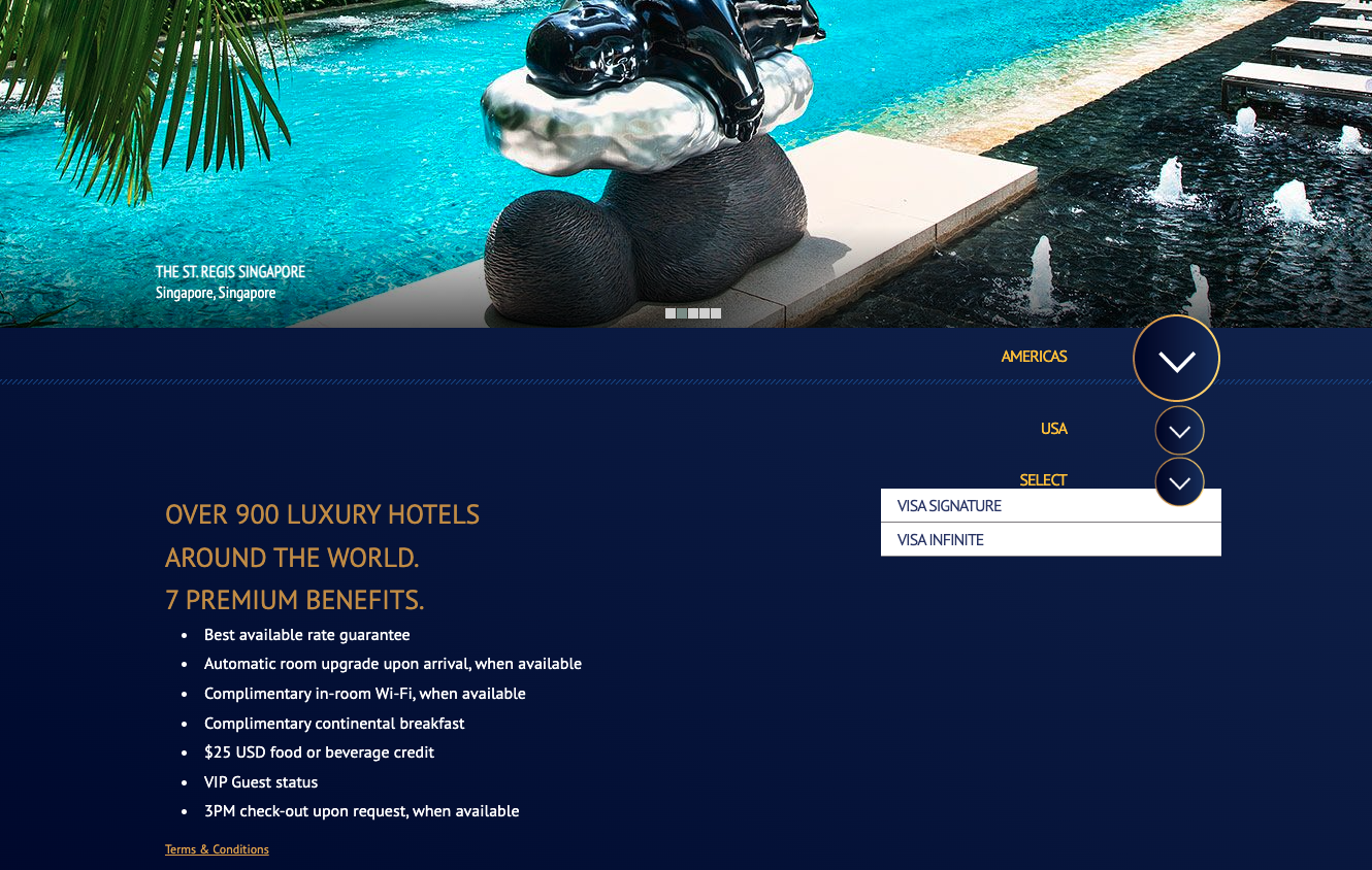 Visa Luxury Hotel Collection benefits page Visa Luxury Hotel Collection benefits page