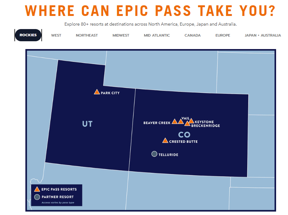 epic pass rockies map epic pass rockies map