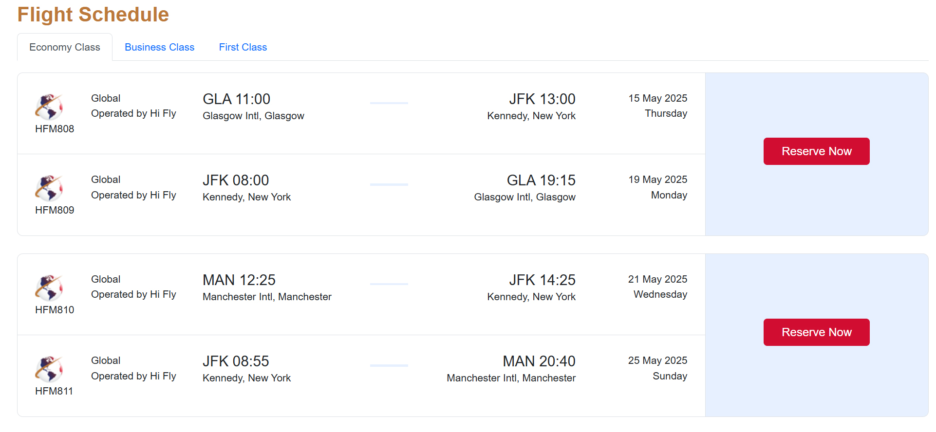 global airlines inaugural flight schedule Global Airlines inaugural flight schedule