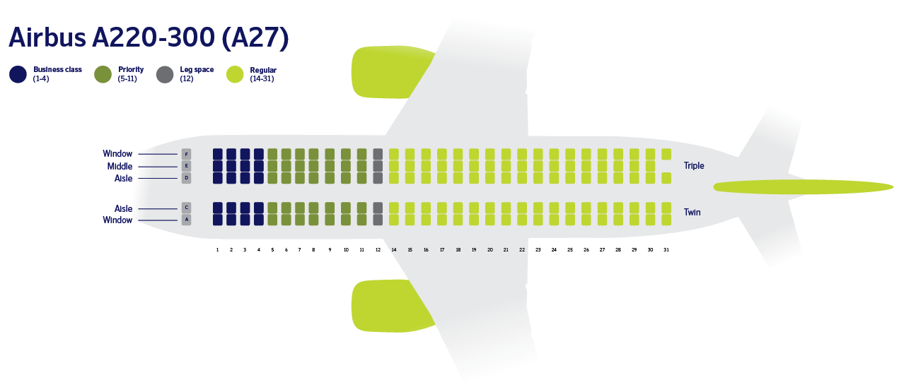 AirBaltic seat map AirBaltic seat map