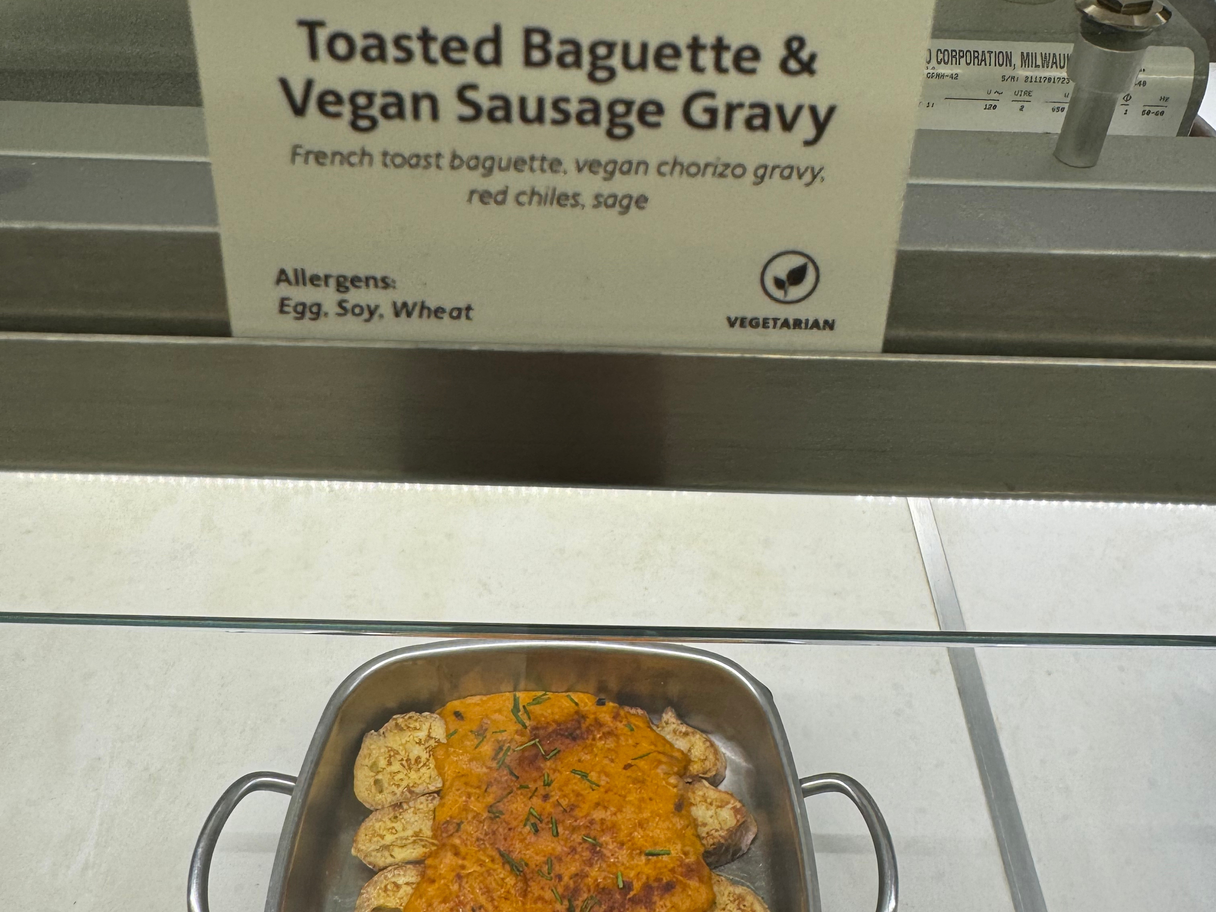 American Airlines Flagship Chicago breakfast sausage gravy American Airlines Flagship Chicago breakfast sausage gravy
