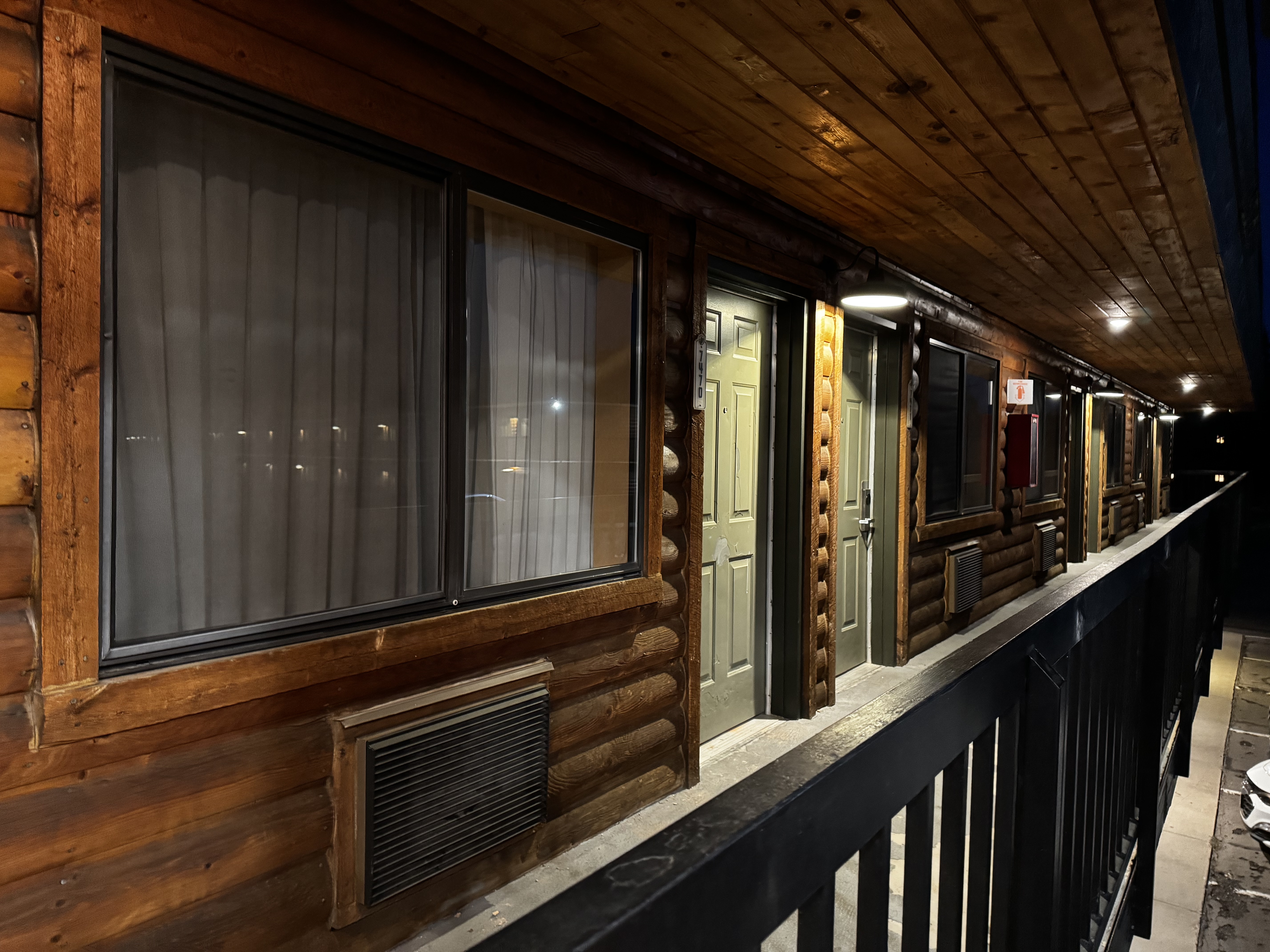 Best Western Plus Rubys Inn room doors at night