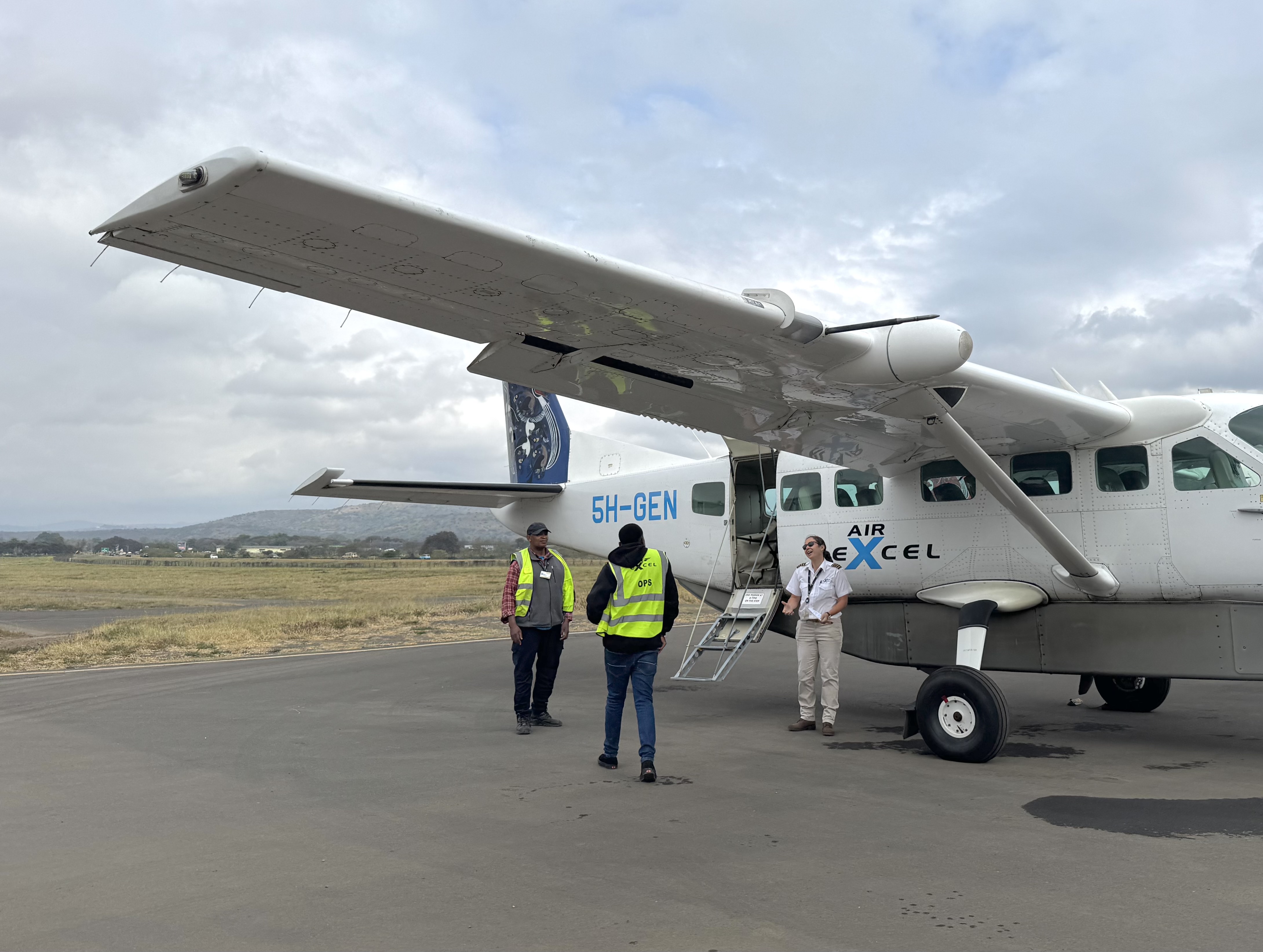 Boarding Tanzanian Air Excel at Arusha Airport