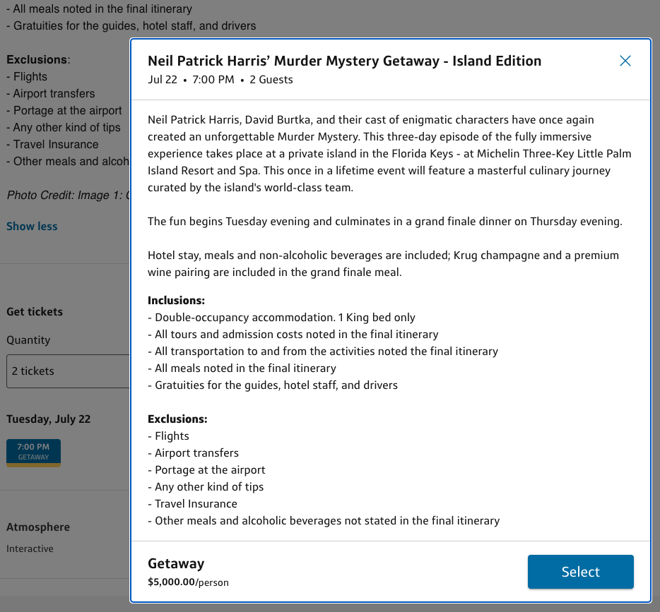 Capital One Dining experiences murder mystery details Capital One Dining experiences murder mystery details