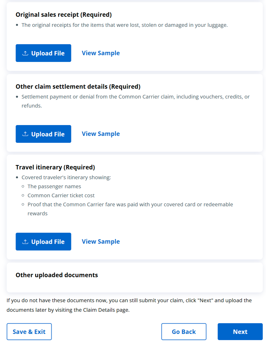Chase claims dashboard lost luggage claim document upload continued Chase claims dashboard lost luggage claim document upload continued