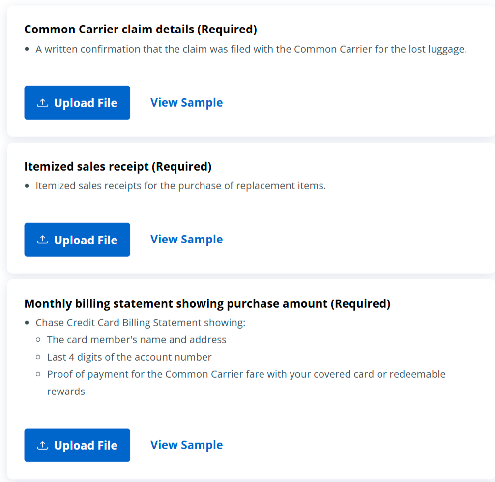 Chase claims dashboard lost luggage claim document upload Chase claims dashboard lost luggage claim document upload