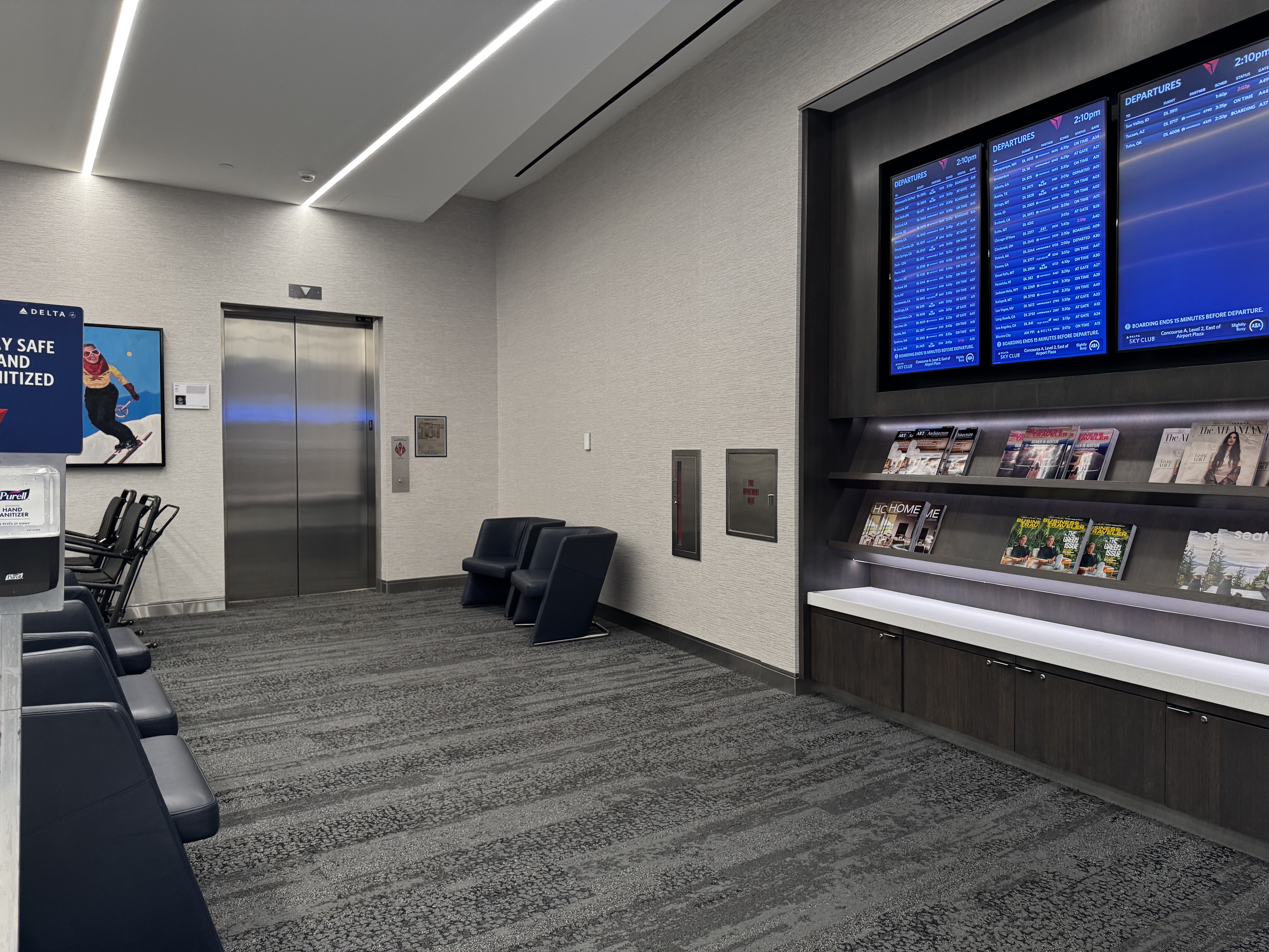 Delta Sky Club SLC Concourse A elevator waiting area