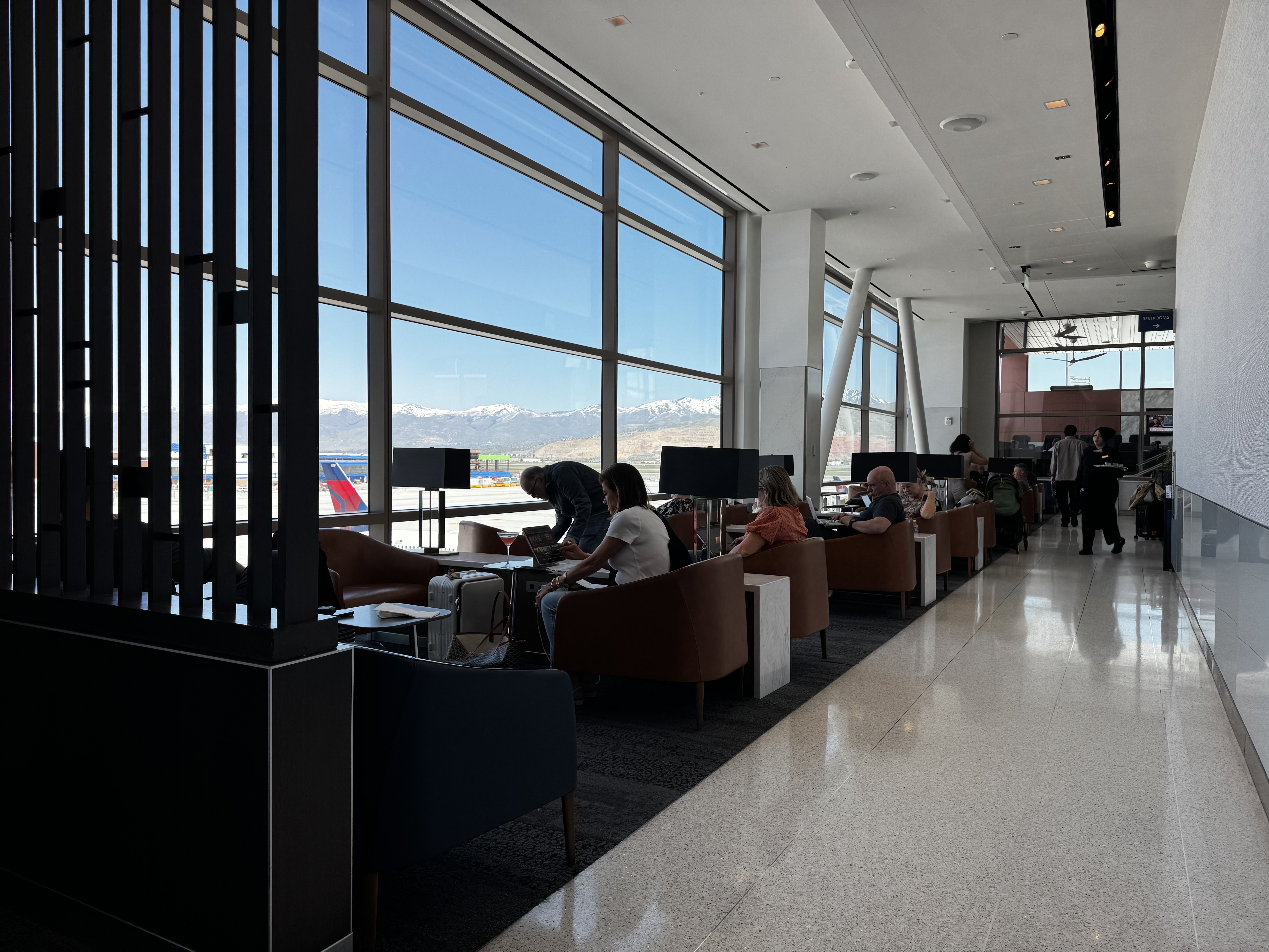 Delta Sky Club SLC Concourse A seating near windows