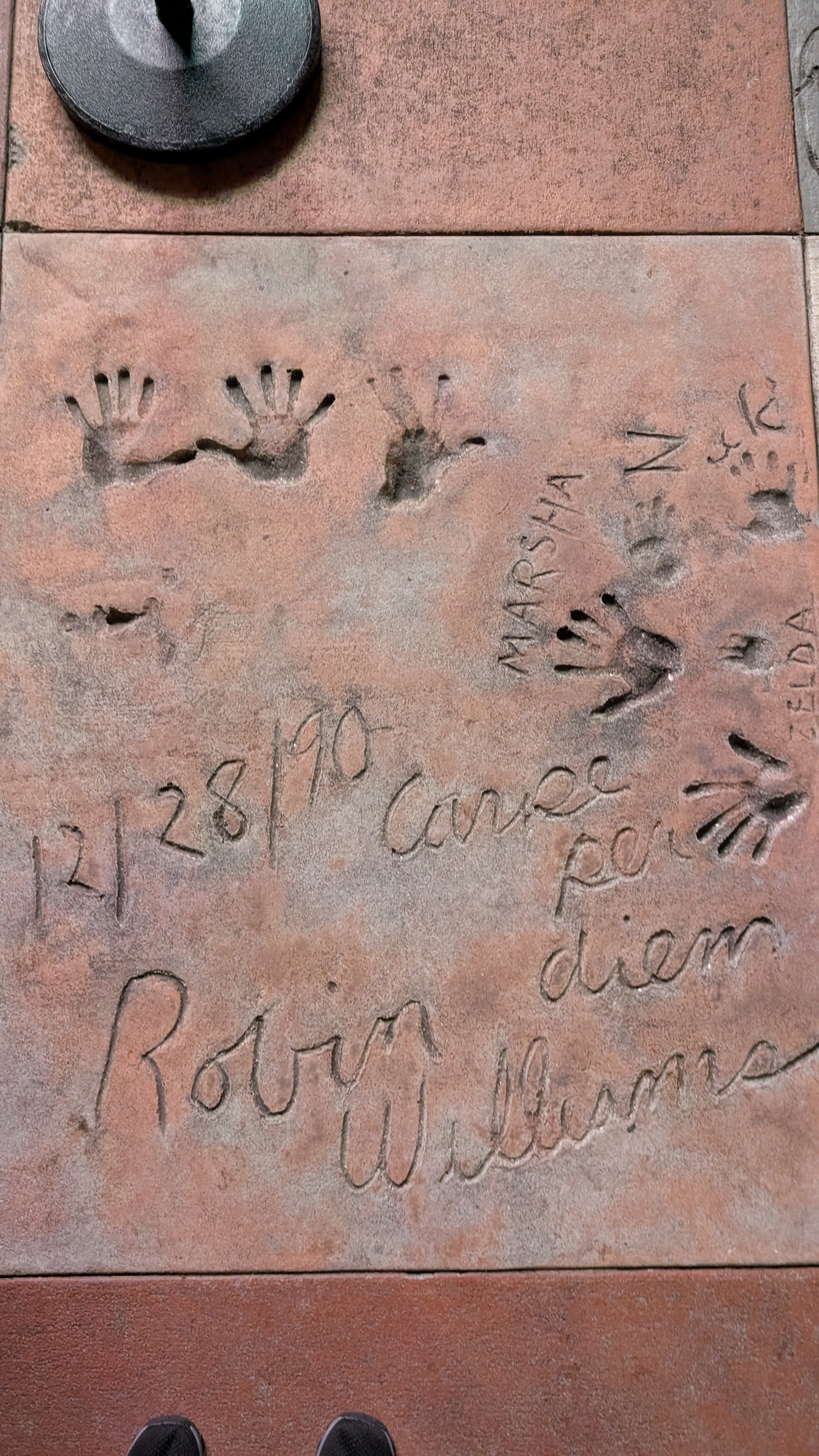 Disneys Hollywood Studios Chinese Theater handprints Robin Williams Disneys Hollywood Studios Chinese Theater handprints Robin Williams