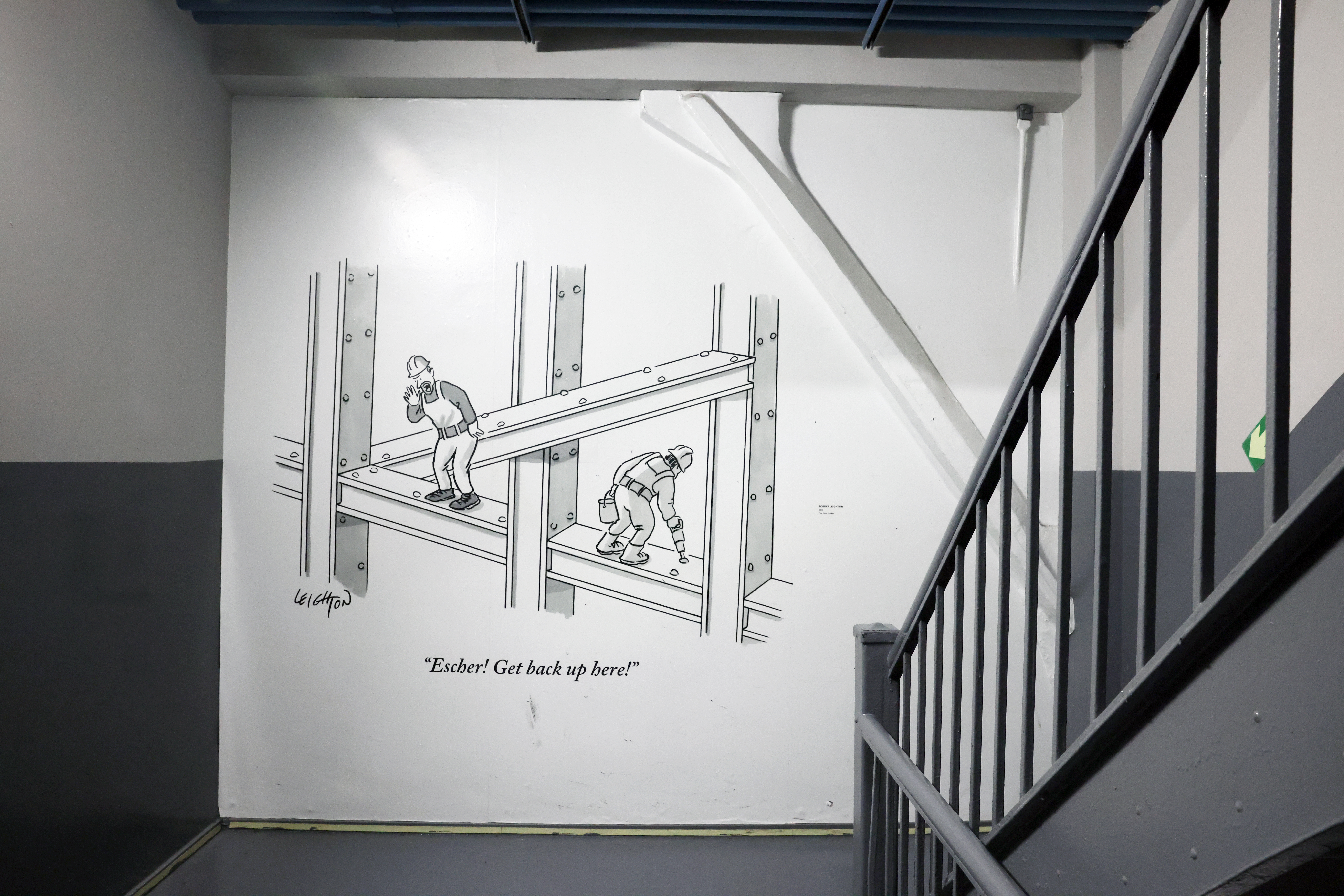 Empire State Building stairway cartoon