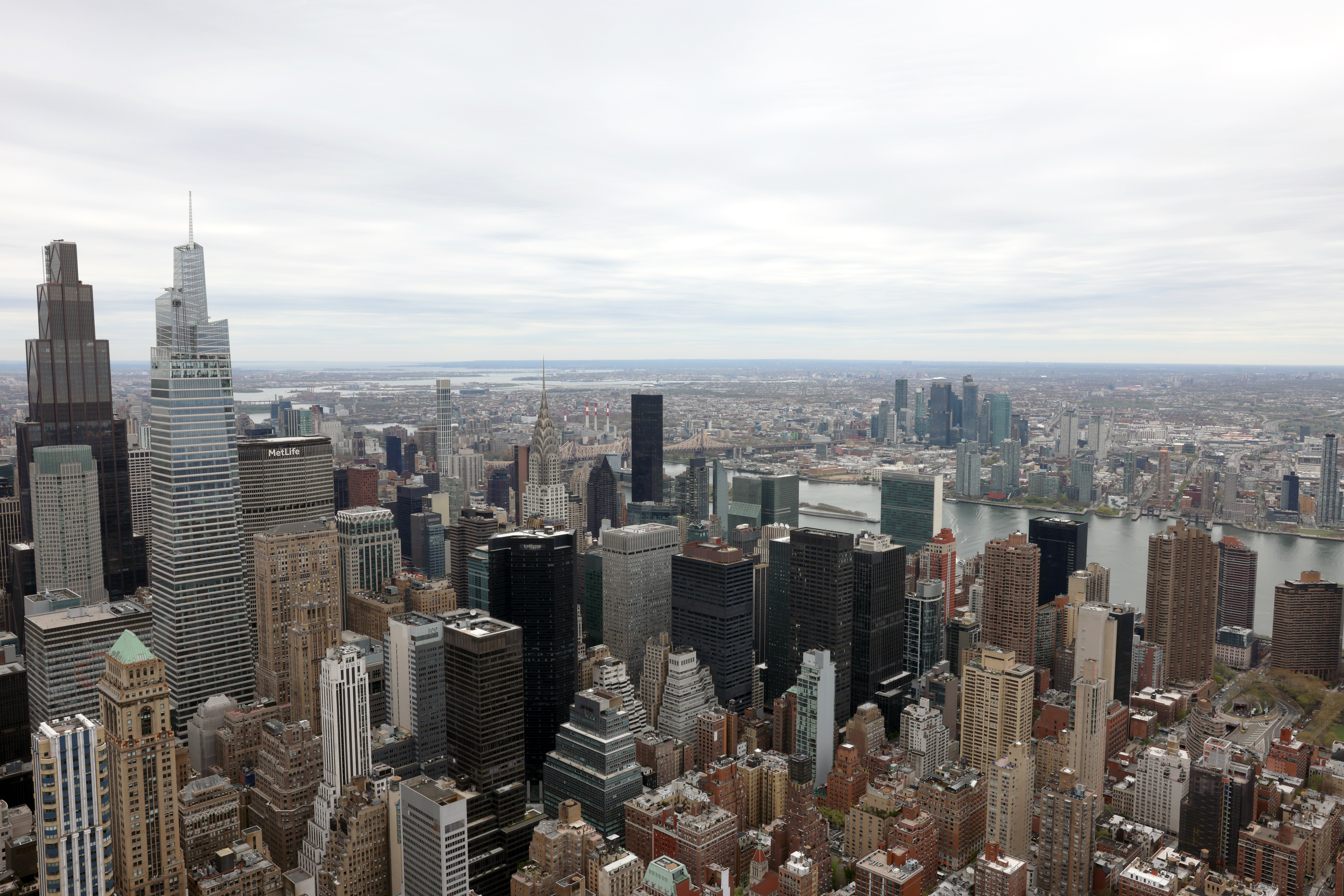 Empire State Building to Chrysler Building northeast view 86th floor NYC