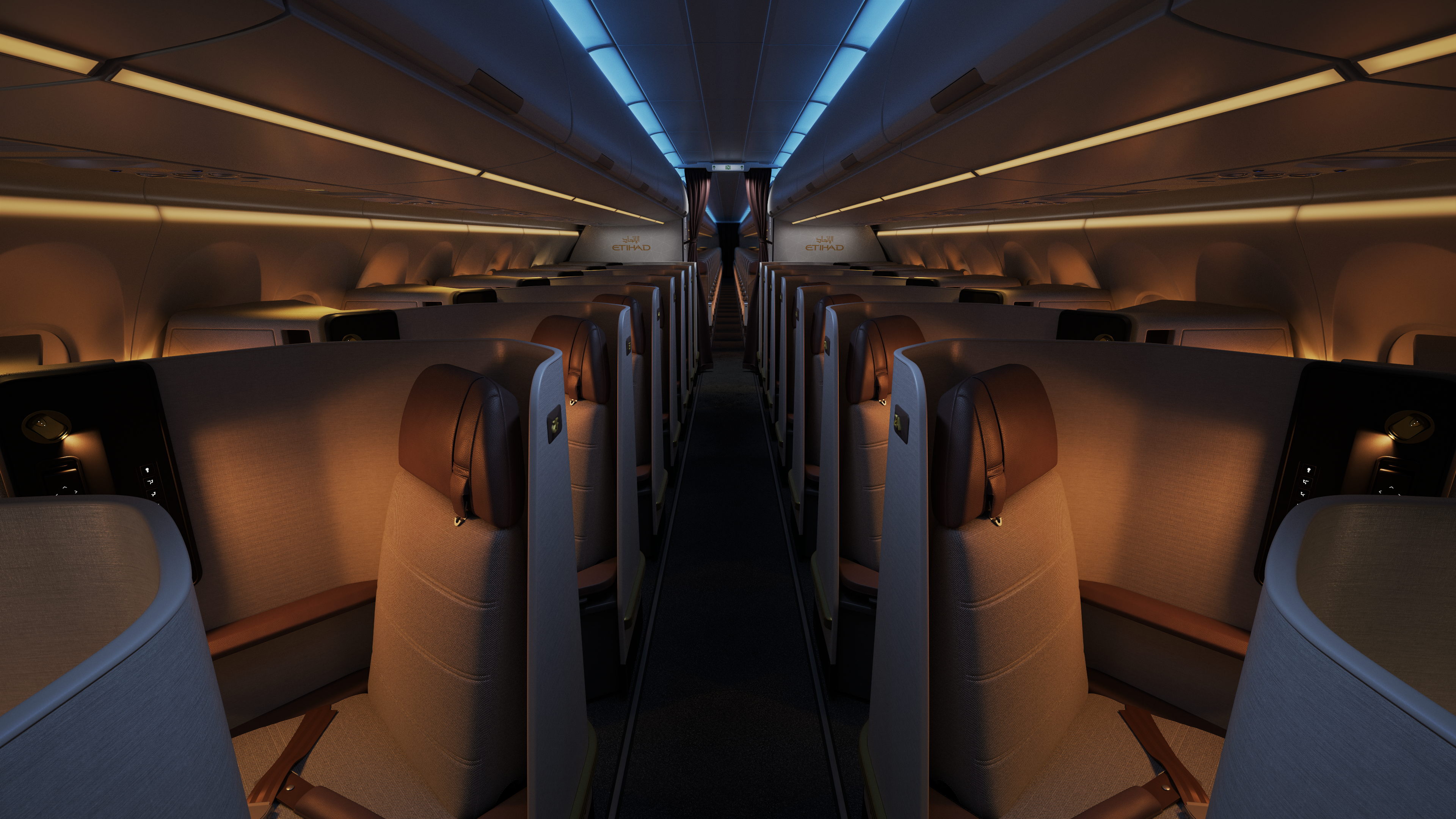 Etihad A321LR business class cabin