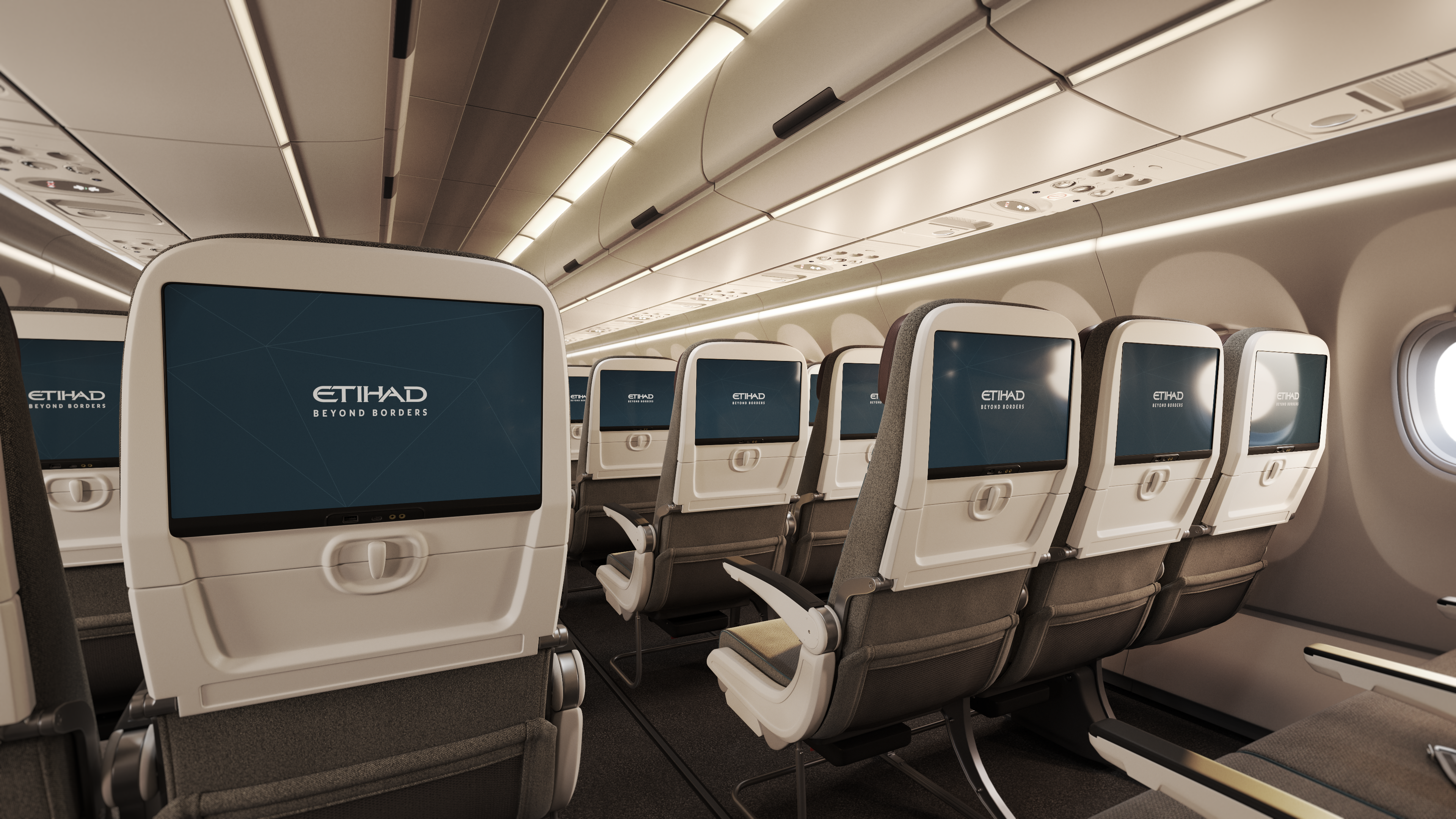 Etihad A321LR economy seat backs
